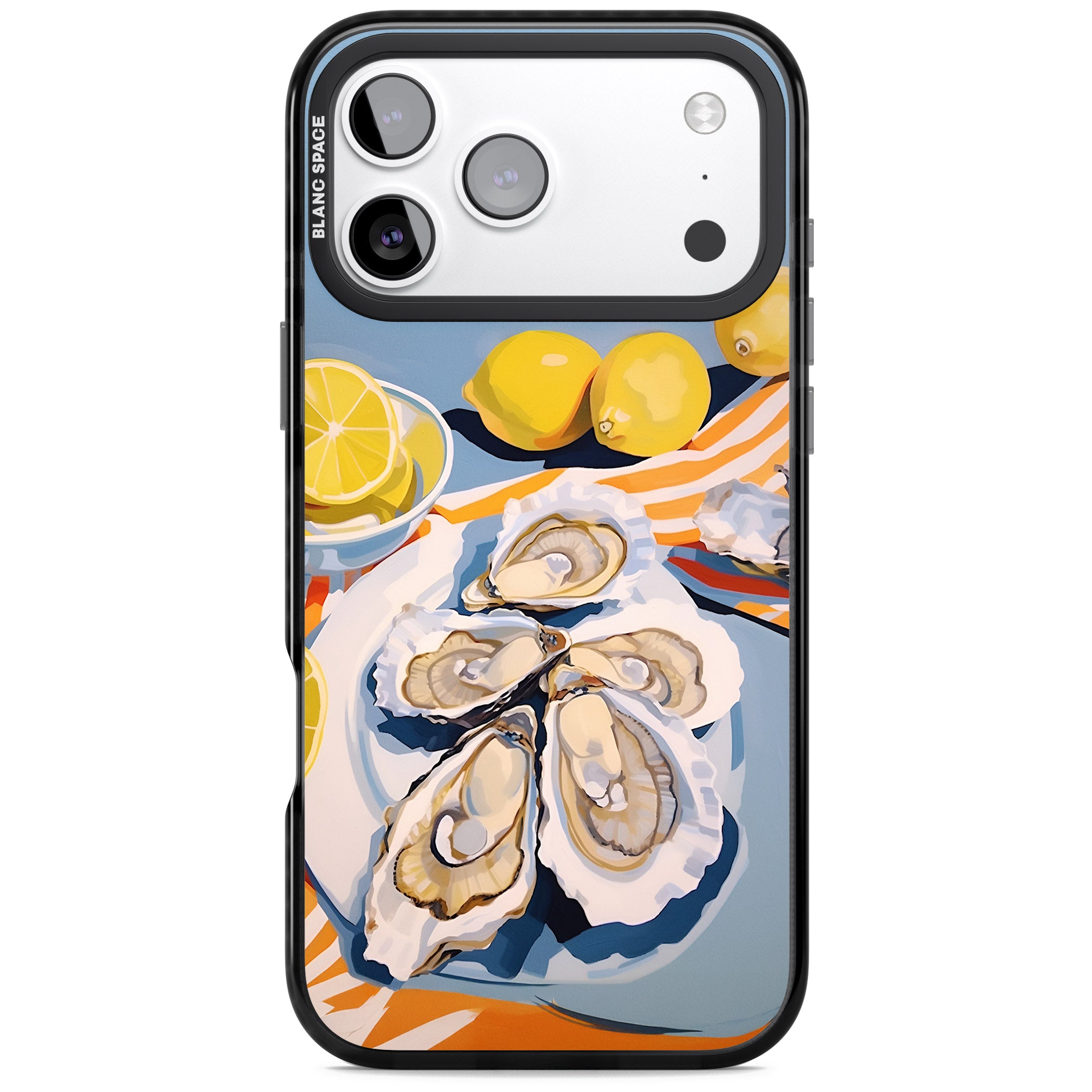 Fresh Oysters & Lemons iPhone 17 Pro Max Impact Black Phone Case