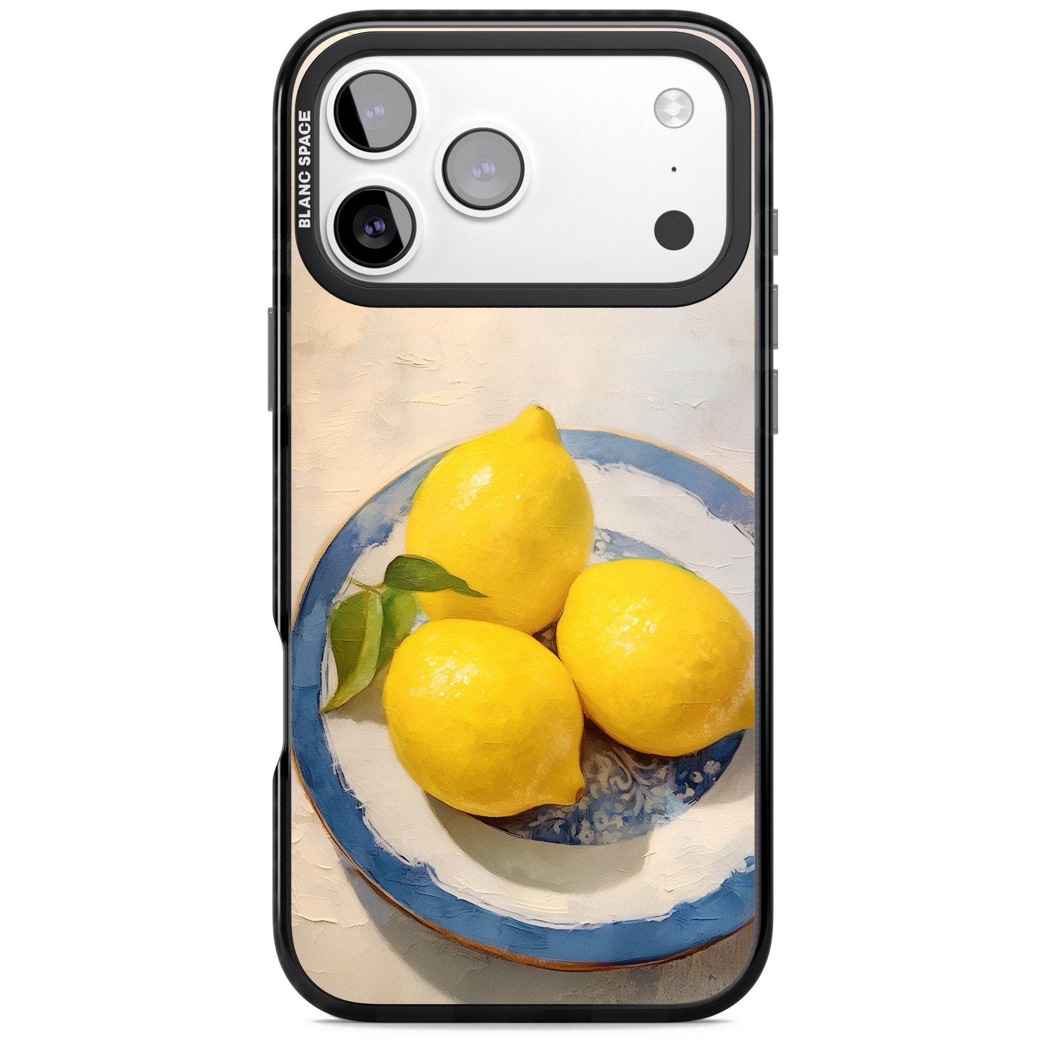 Lemons on Porcelain iPhone 17 Pro Max Impact Black Phone Case