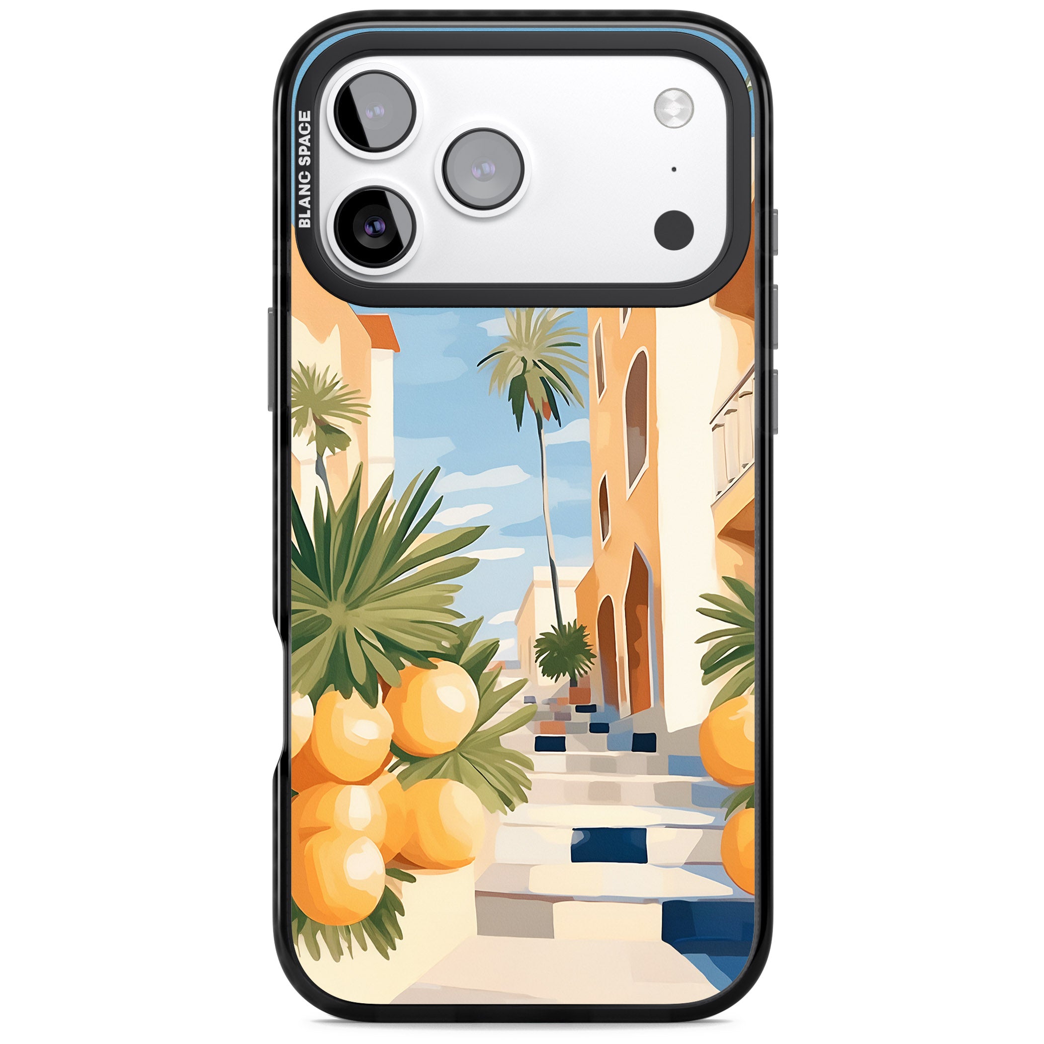 Mediterranean Village iPhone 17 Pro Max Impact Black Phone Case