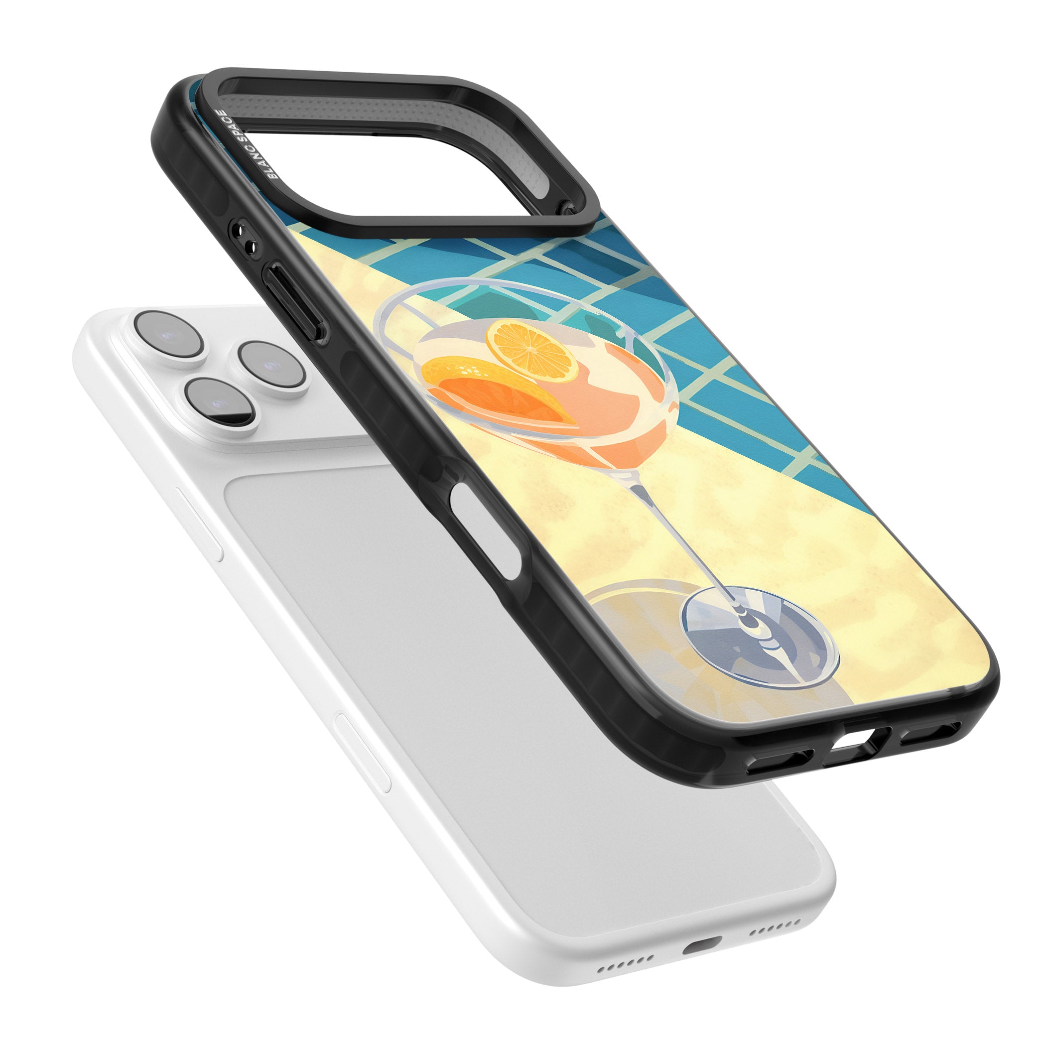 Poolside Citrus Cocktail iPhone 17 Pro Max Impact Black Phone Case Colours
