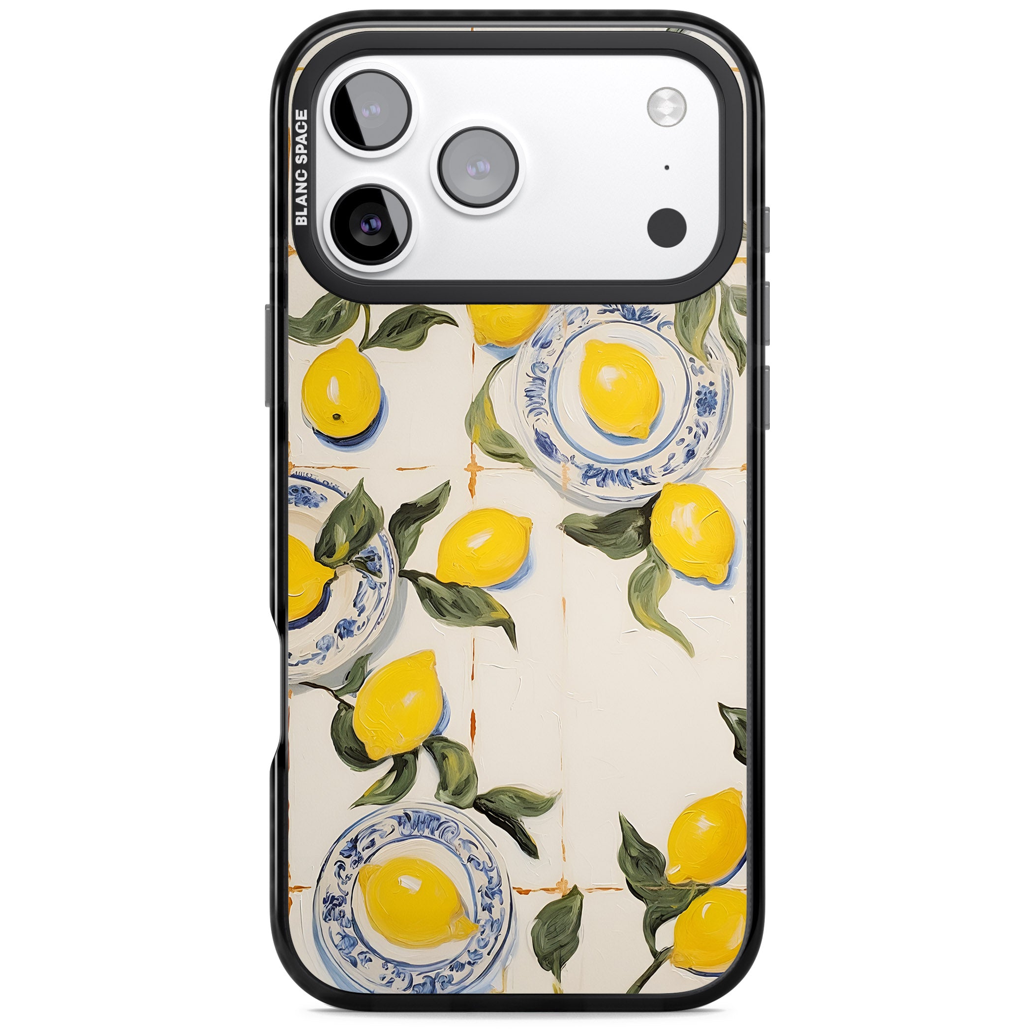 Lemons & Porcelain iPhone 17 Pro Max Impact Black Phone Case