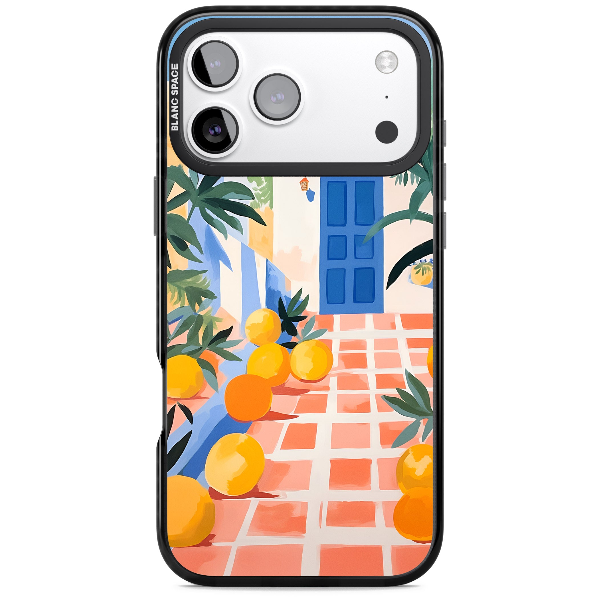 Greek Courtyard iPhone 17 Pro Max Impact Black Phone Case