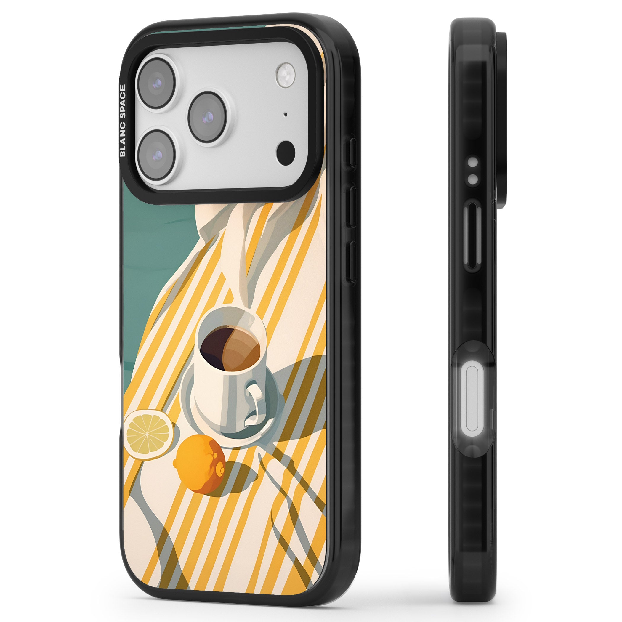 Morning Picnic iPhone 17 Pro Max Impact Black Phone Case Side Profile
