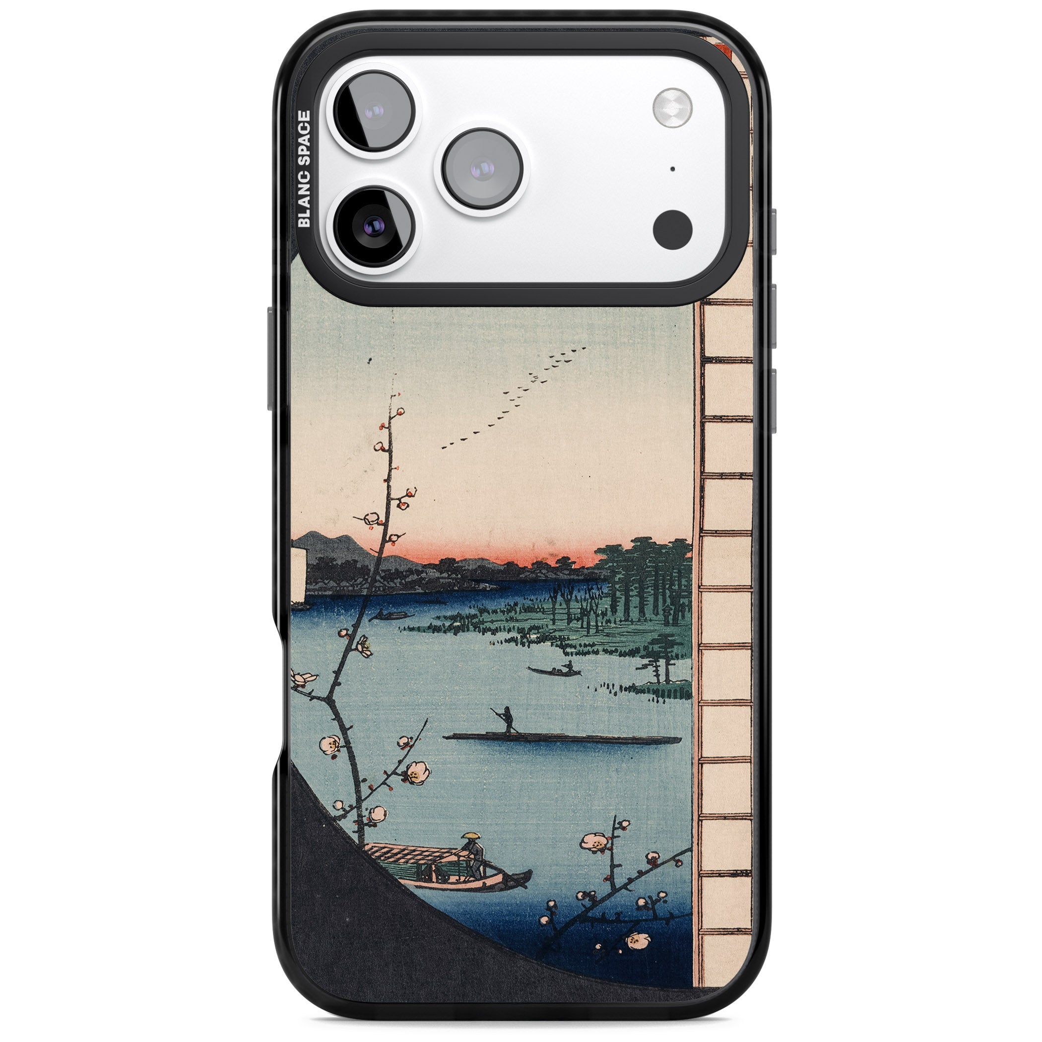 Vintage Japanese Illustrations Lake At Sunset iPhone 17 Pro Max Impact Black Phone Case