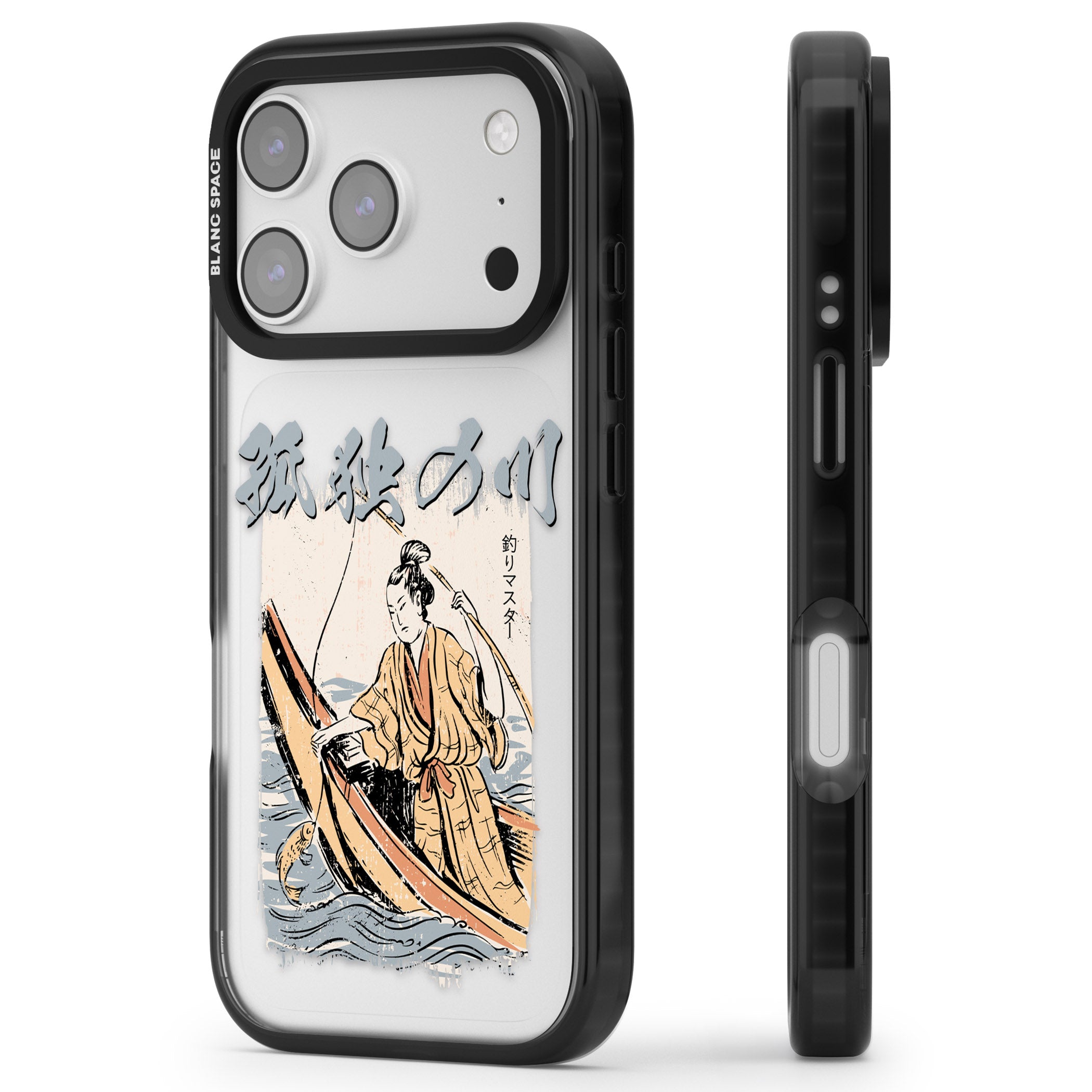 Japanese River iPhone 17 Pro Max Impact Black Phone Case Side Profile