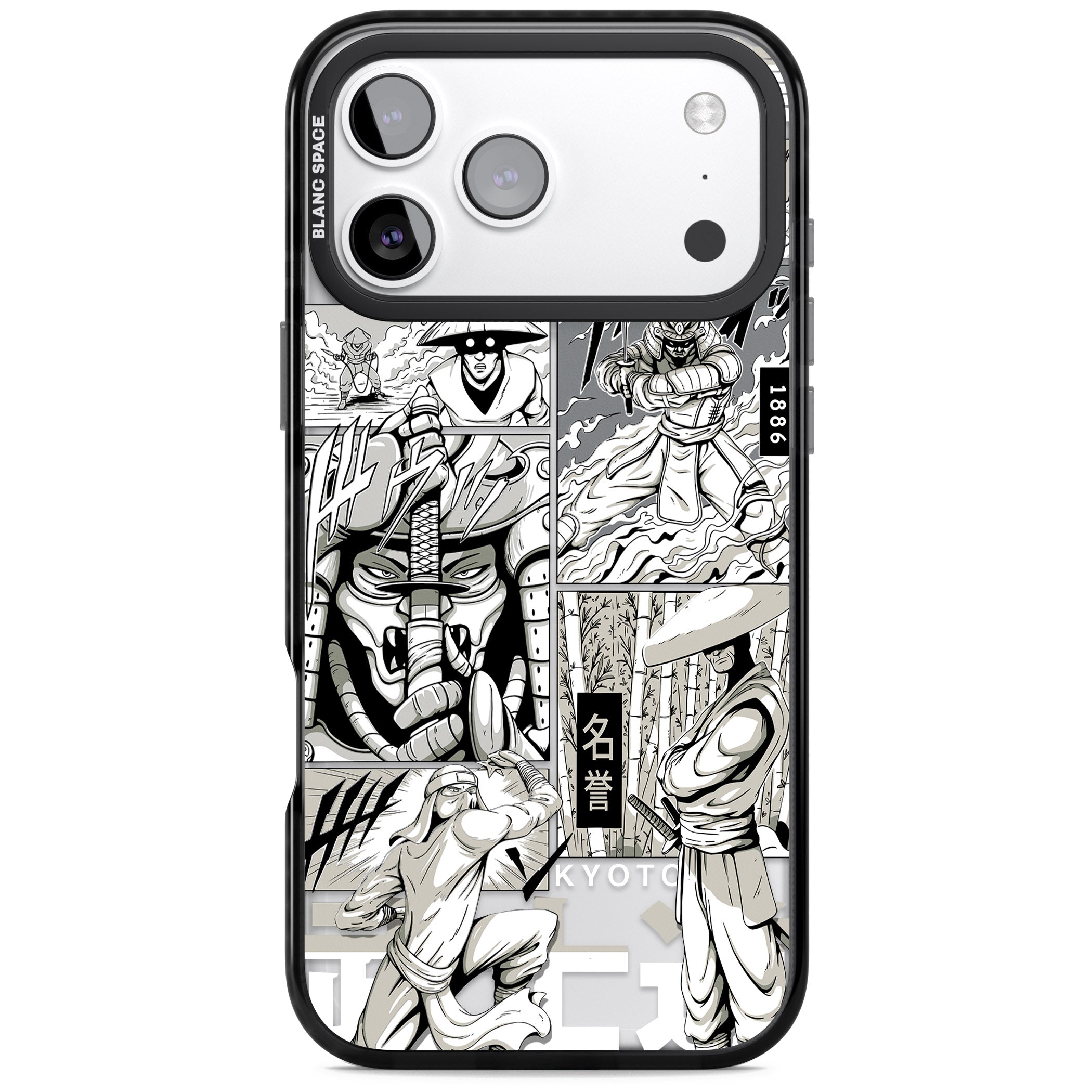 Greyscale Anime Comic iPhone 17 Pro Max Impact Black Phone Case
