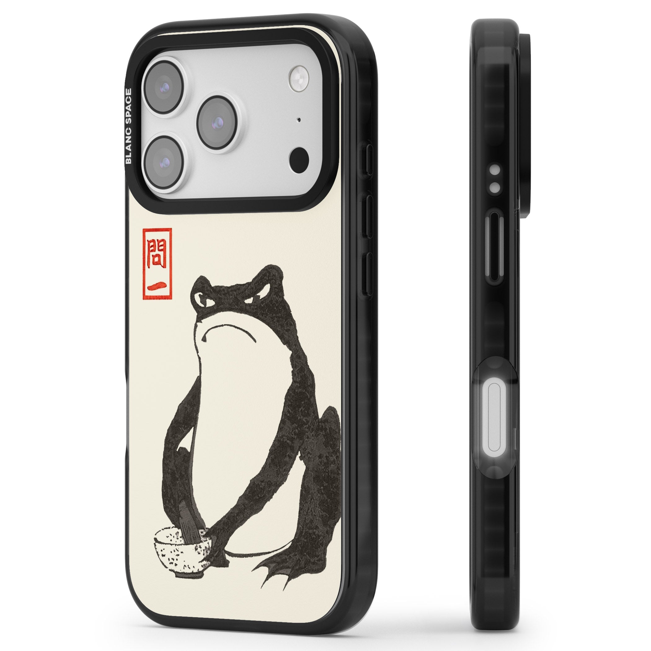 Matsumoto Hoji Grumpy Toad iPhone 17 Pro Max Impact Black Phone Case Side Profile