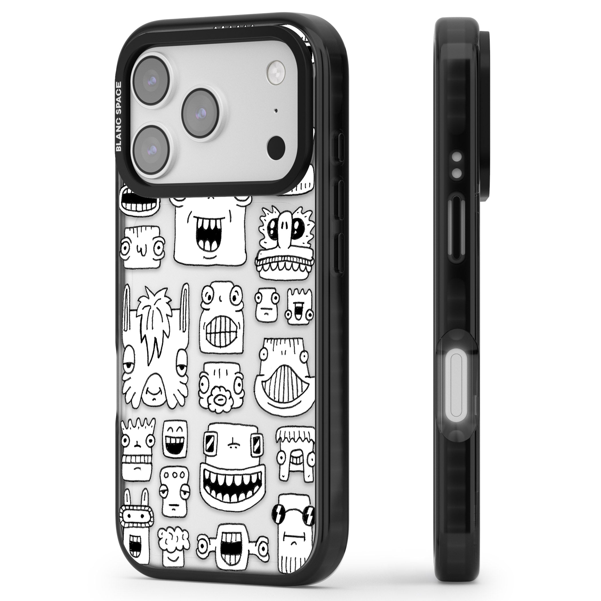 Burst Heads iPhone 17 Pro Max Impact Black Phone Case Side Profile