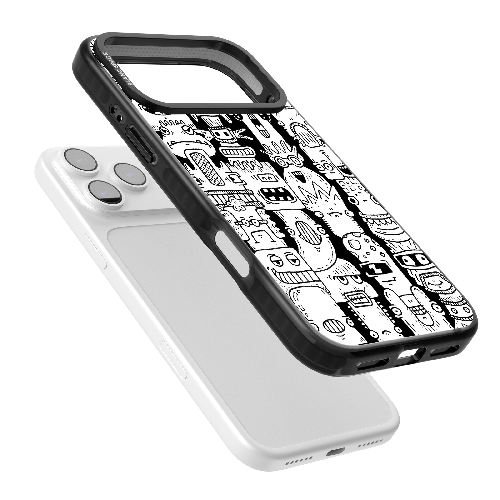 Monochrome Heads iPhone 17 Pro Max Impact Black Phone Case Colours