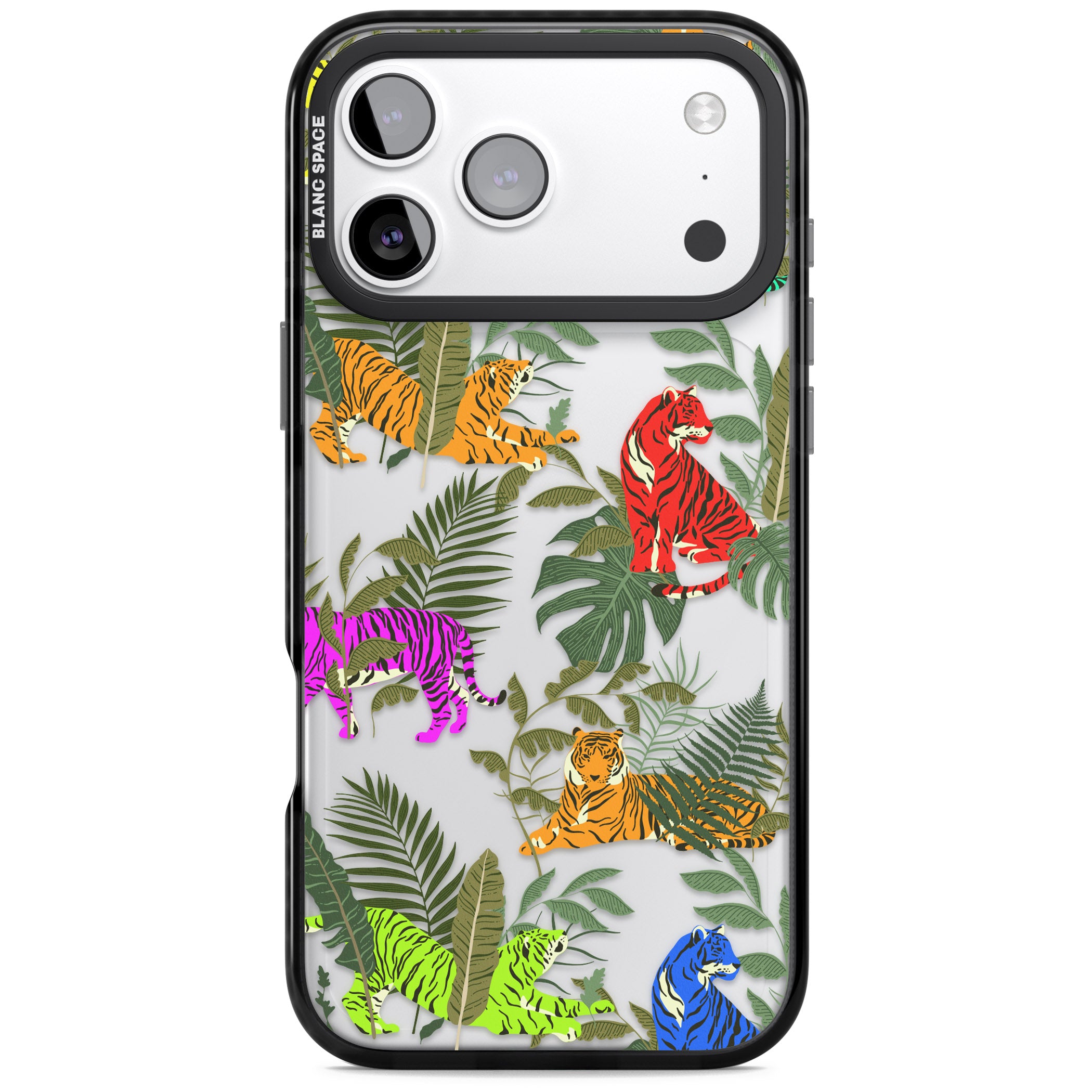 Colorful Jungle Tiger iPhone 17 Pro Max Impact Black Phone Case