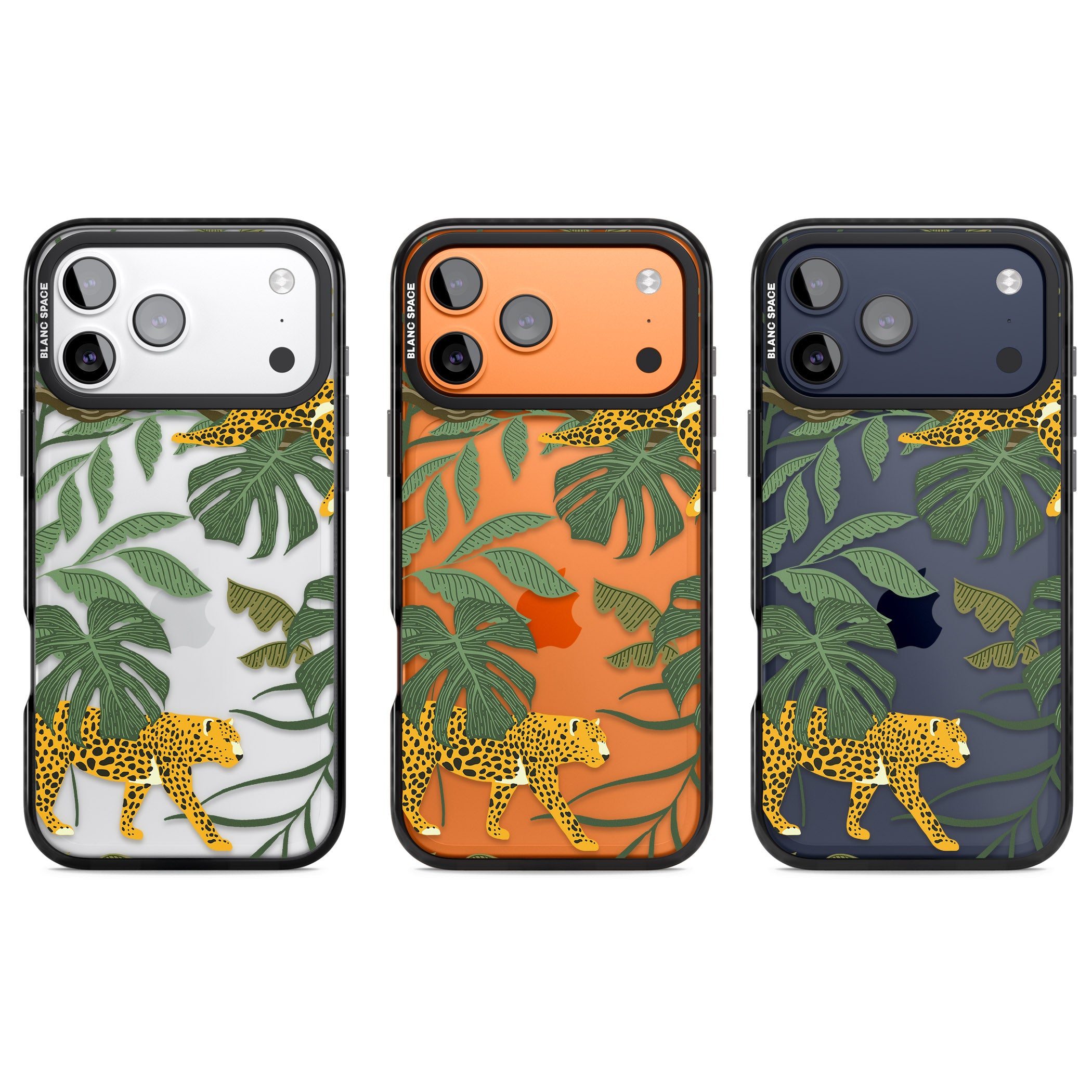 Jungle Cat Pattern iPhone 17 Pro Impact Black Phone Case APT Impact Protection