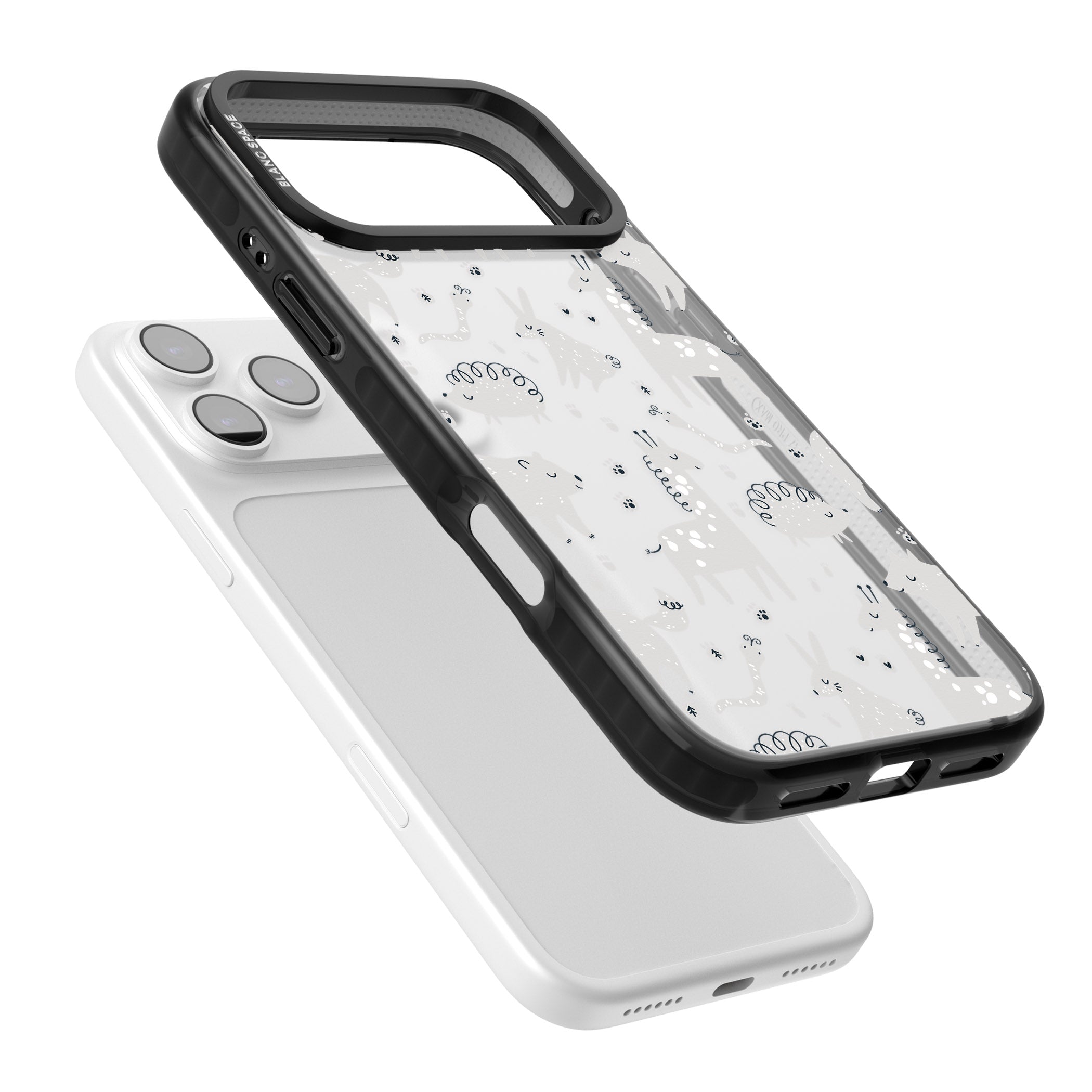 Monochrome Animal Party iPhone 17 Pro Max Impact Black Phone Case Colours