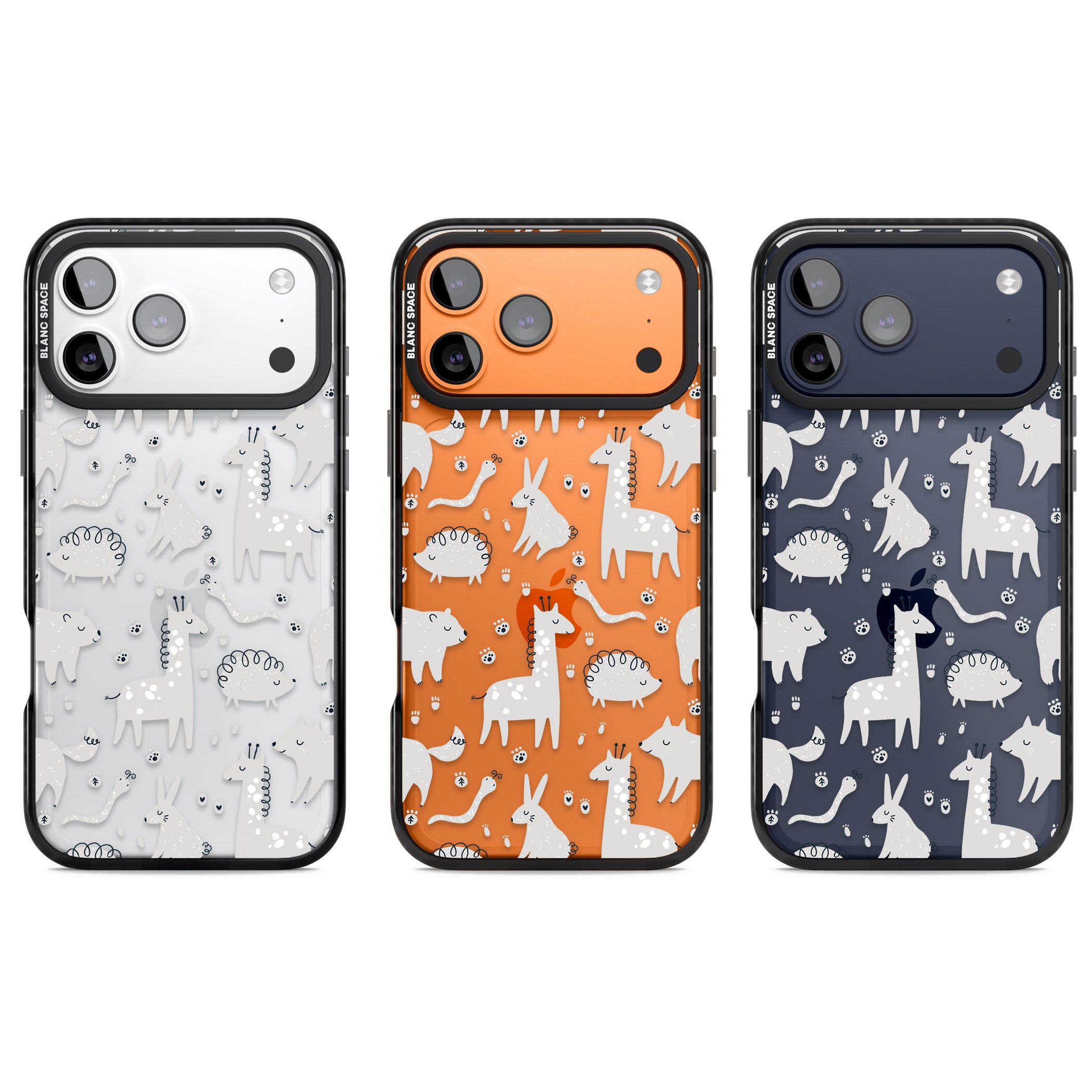 Monochrome Animal Party iPhone 17 Pro Impact Black Phone Case APT Impact Protection