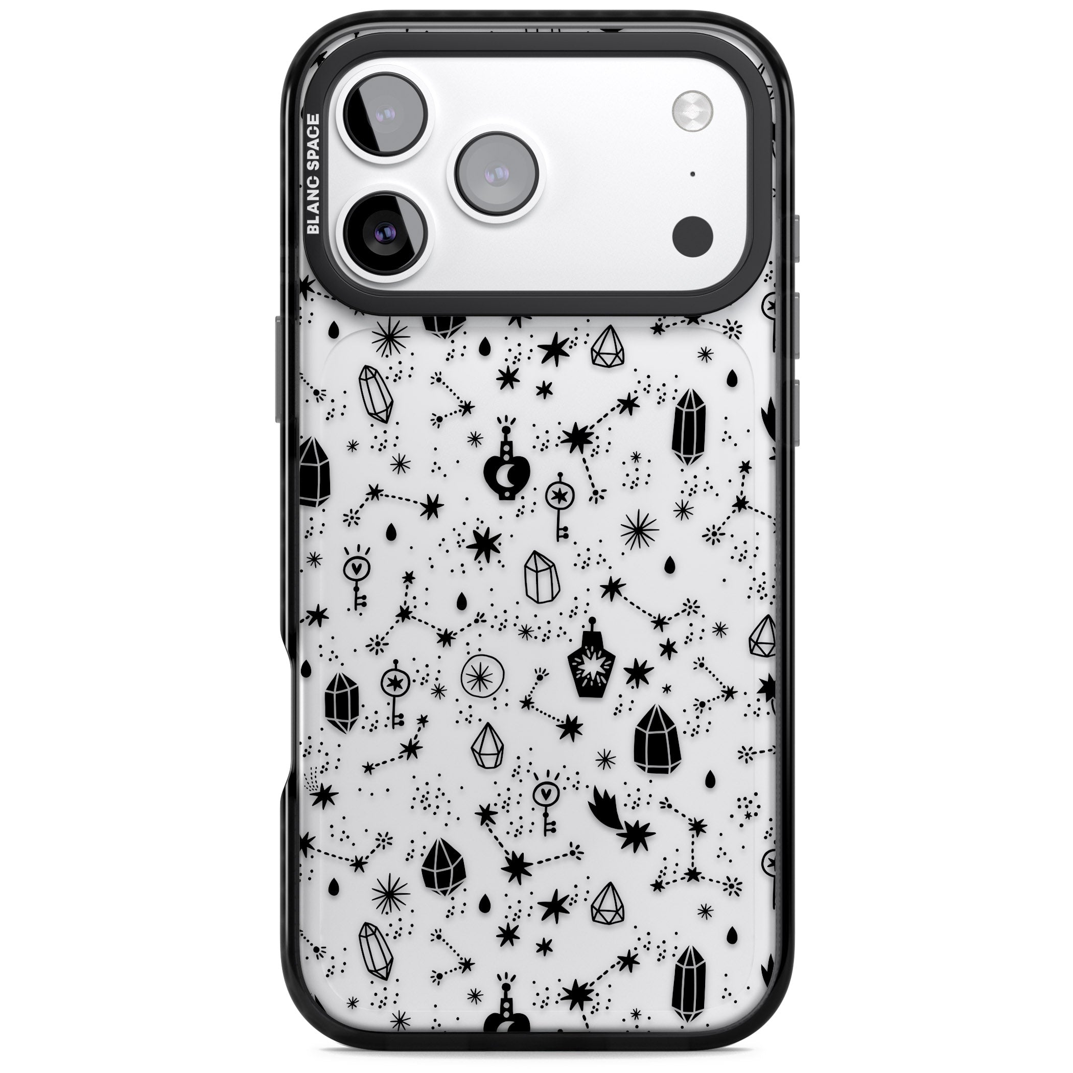 Black Cosmic Crystal iPhone 17 Pro Max Impact Black Phone Case