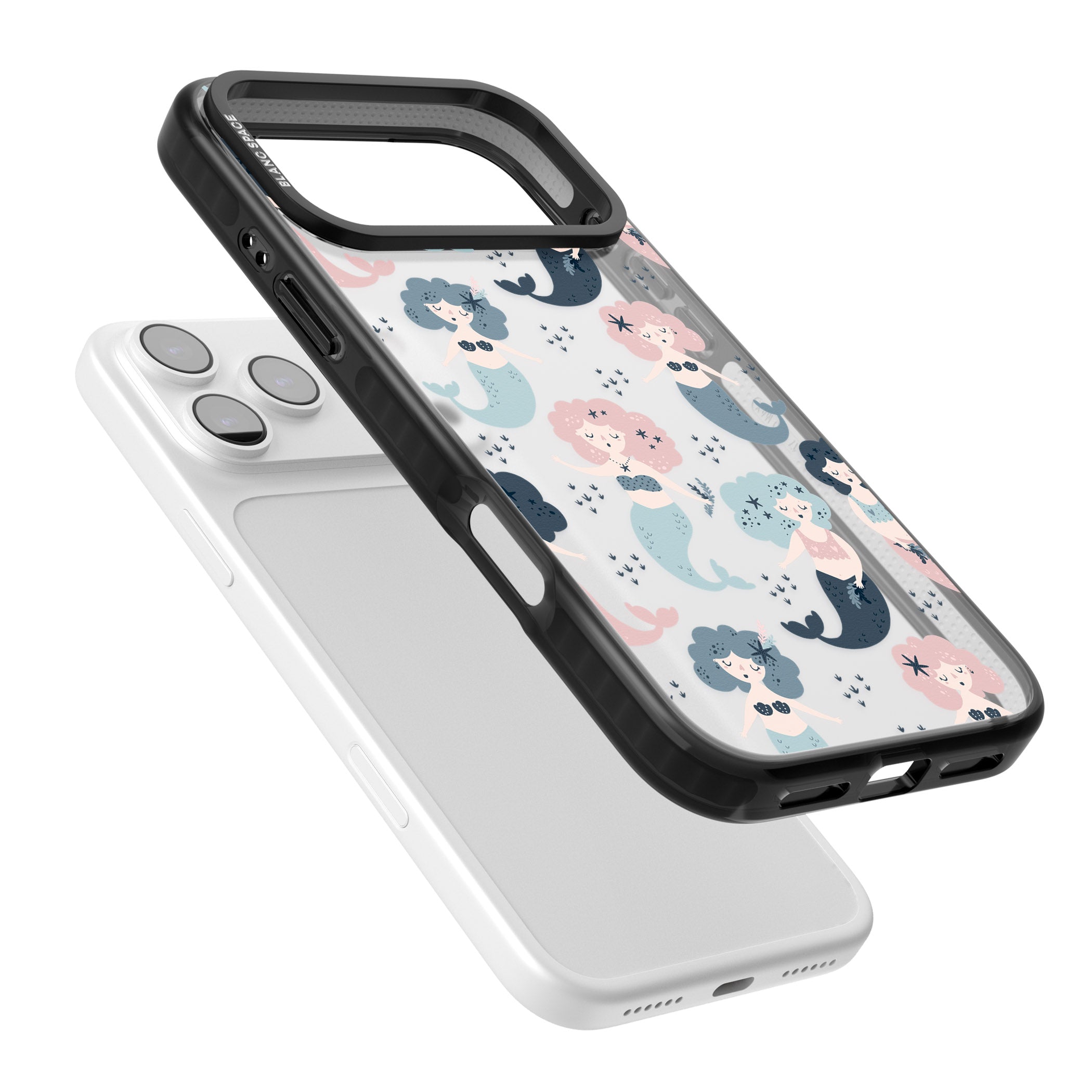 Pastel Mermaids iPhone 17 Pro Max Impact Black Phone Case Colours