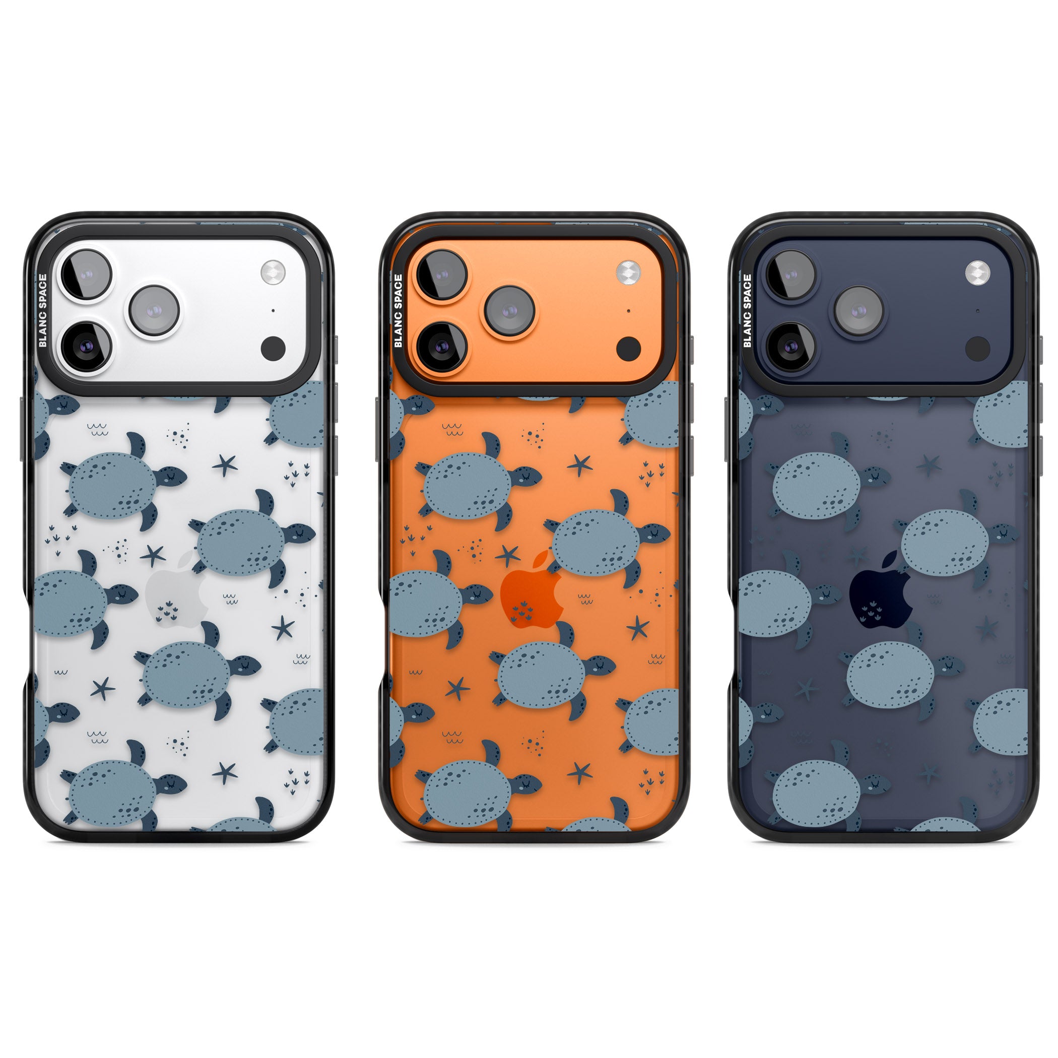 Under The Sea Patterns Sea Turtles (Clear) iPhone 17 Pro Impact Black Phone Case APT Impact Protection