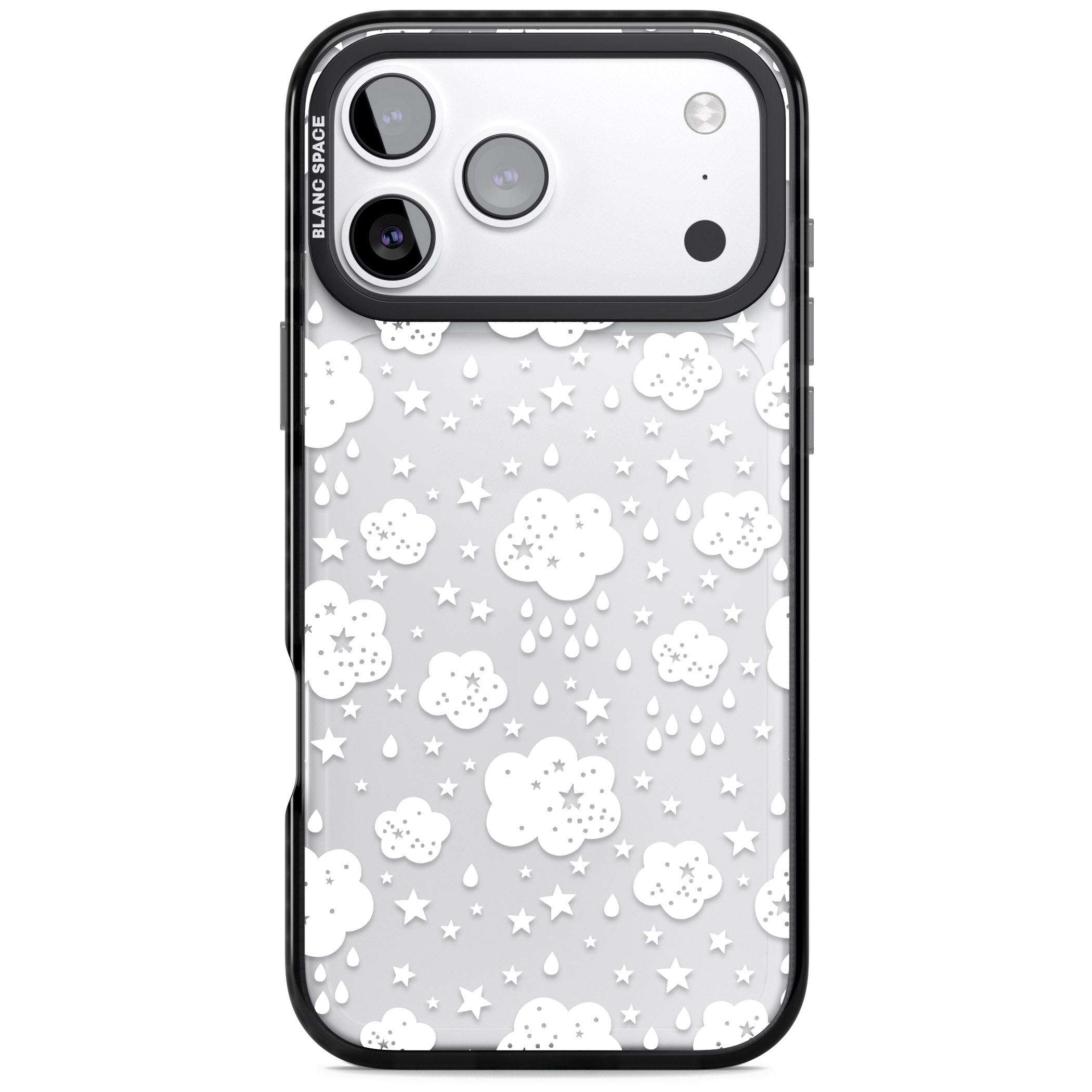 Starry Rain Clouds iPhone 17 Pro Max Impact Black Phone Case
