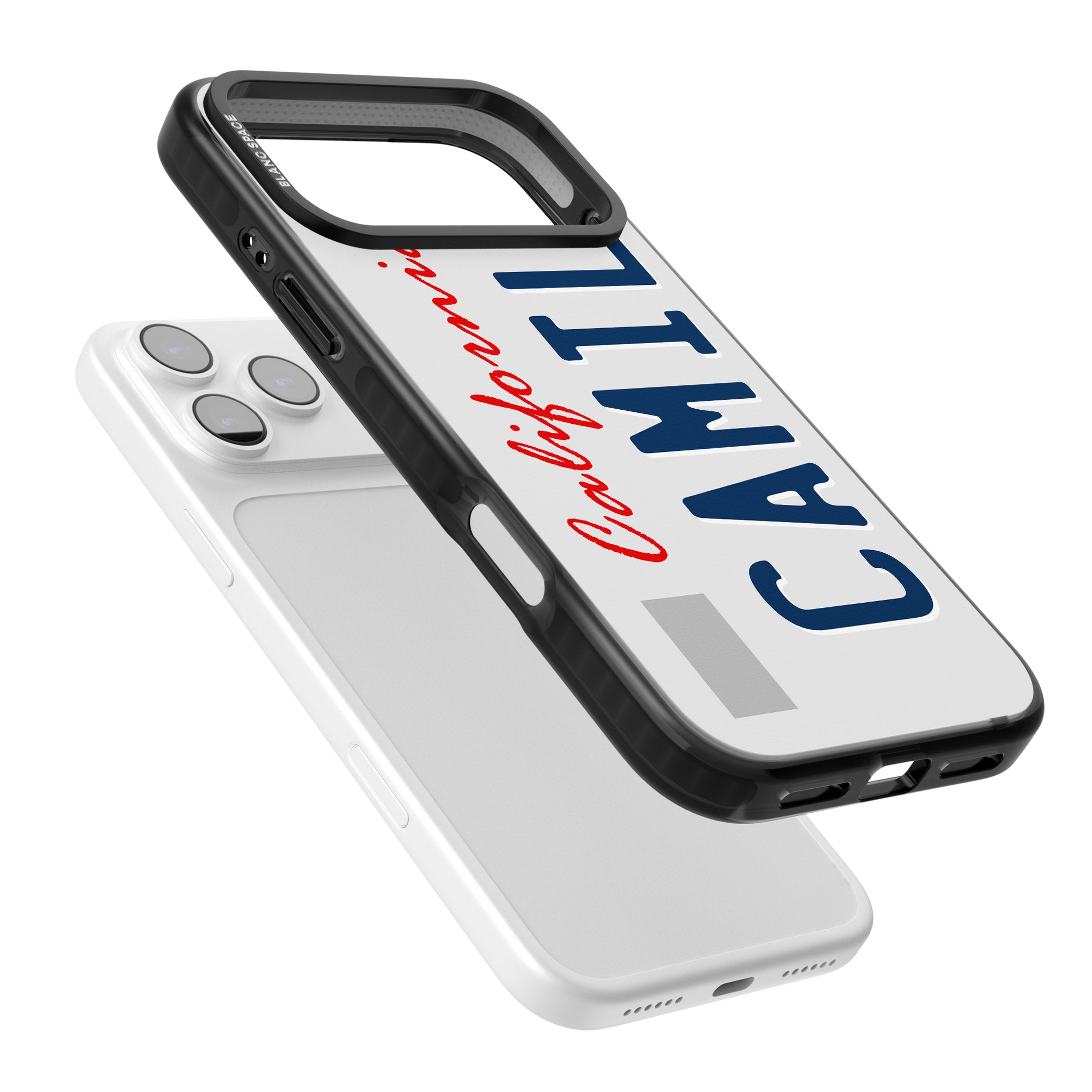 Personalised California License Plate iPhone 17 Pro Max Impact Black Phone Case Colours