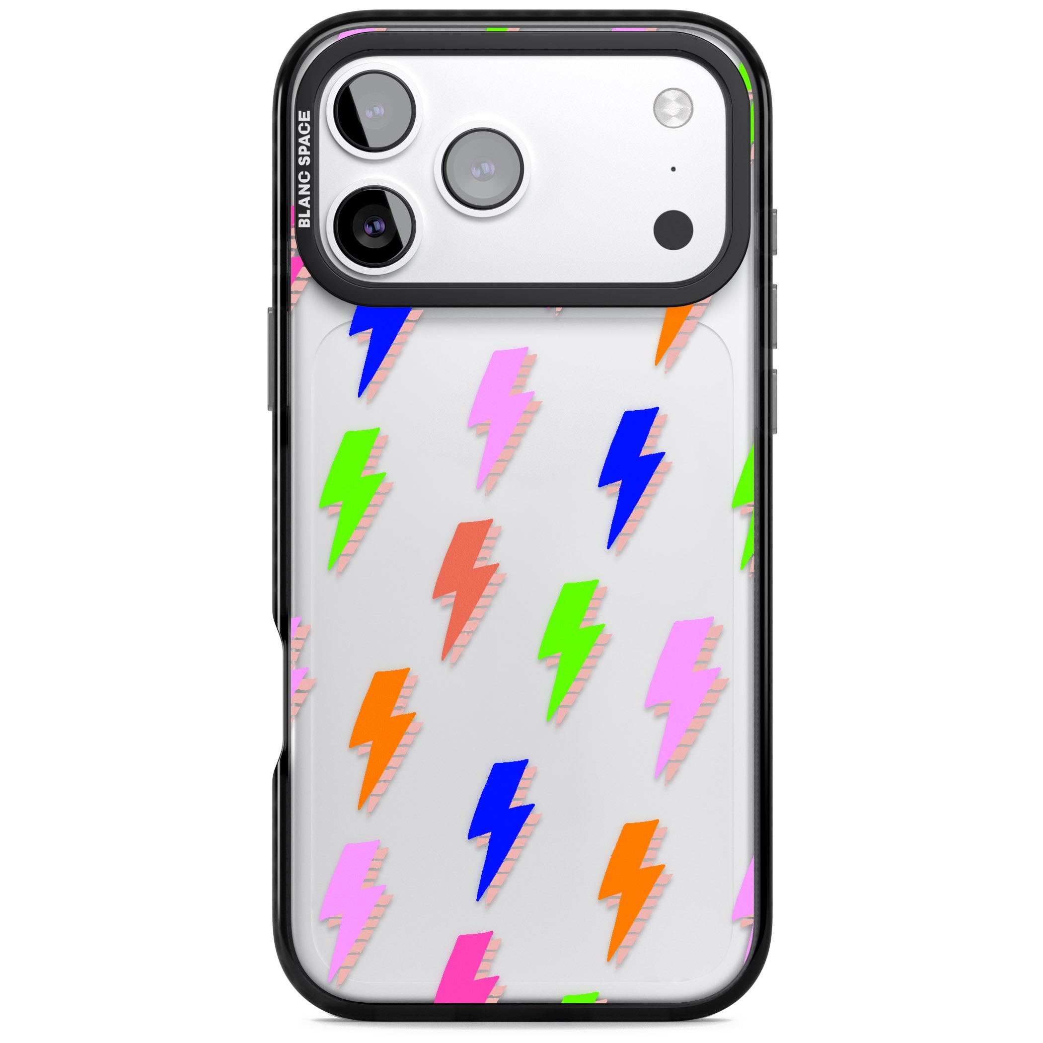 Rainbow Pop Lightning iPhone 17 Pro Max Impact Black Phone Case