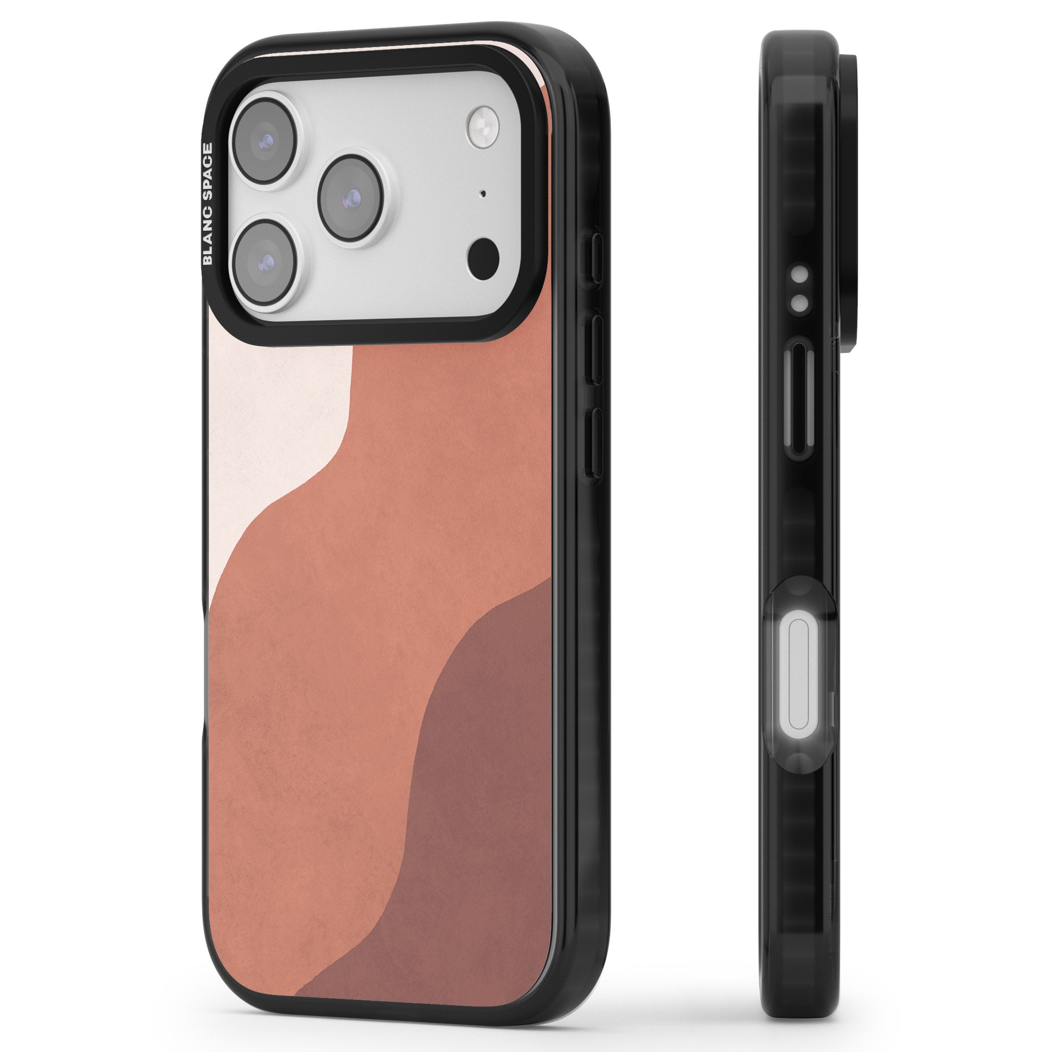 Lush Abstract Watercolour Design #3 iPhone 17 Pro Max Impact Pro Black Phone Case Side Profile