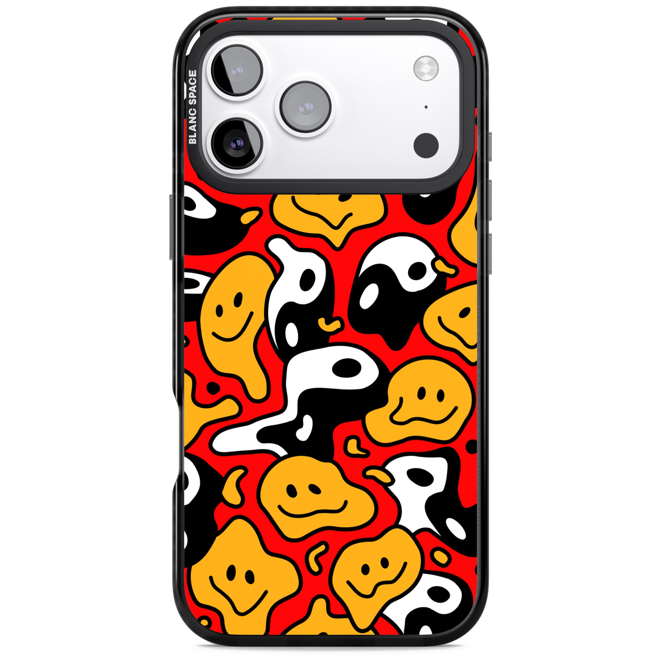 Yin Yang Acid Face iPhone 17 Pro Max Impact Pro Black Phone Case