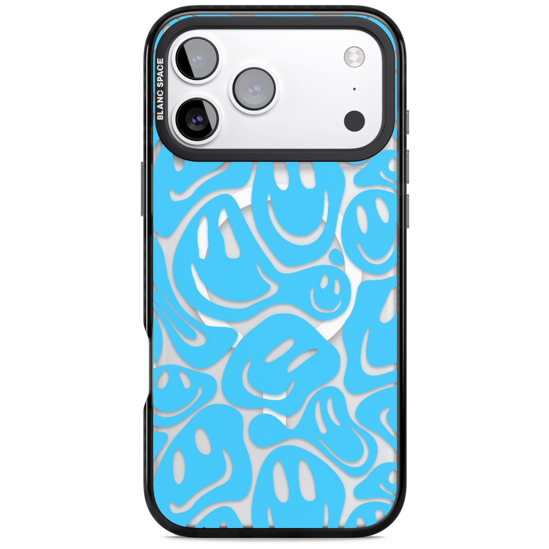 Blue Acid Faces iPhone 17 Pro Max Impact Pro Black Phone Case