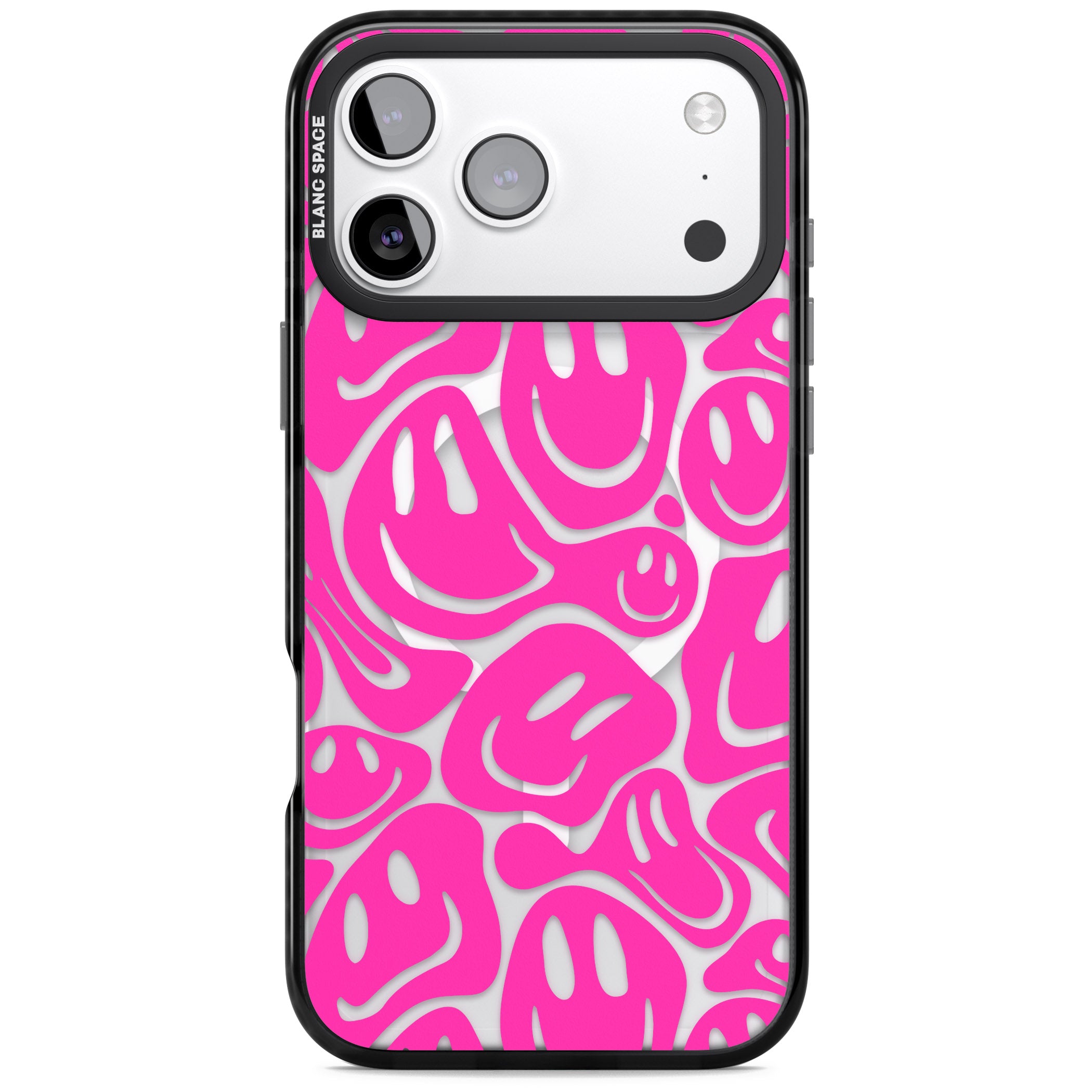 Pink Acid Faces iPhone 17 Pro Max Impact Pro Black Phone Case