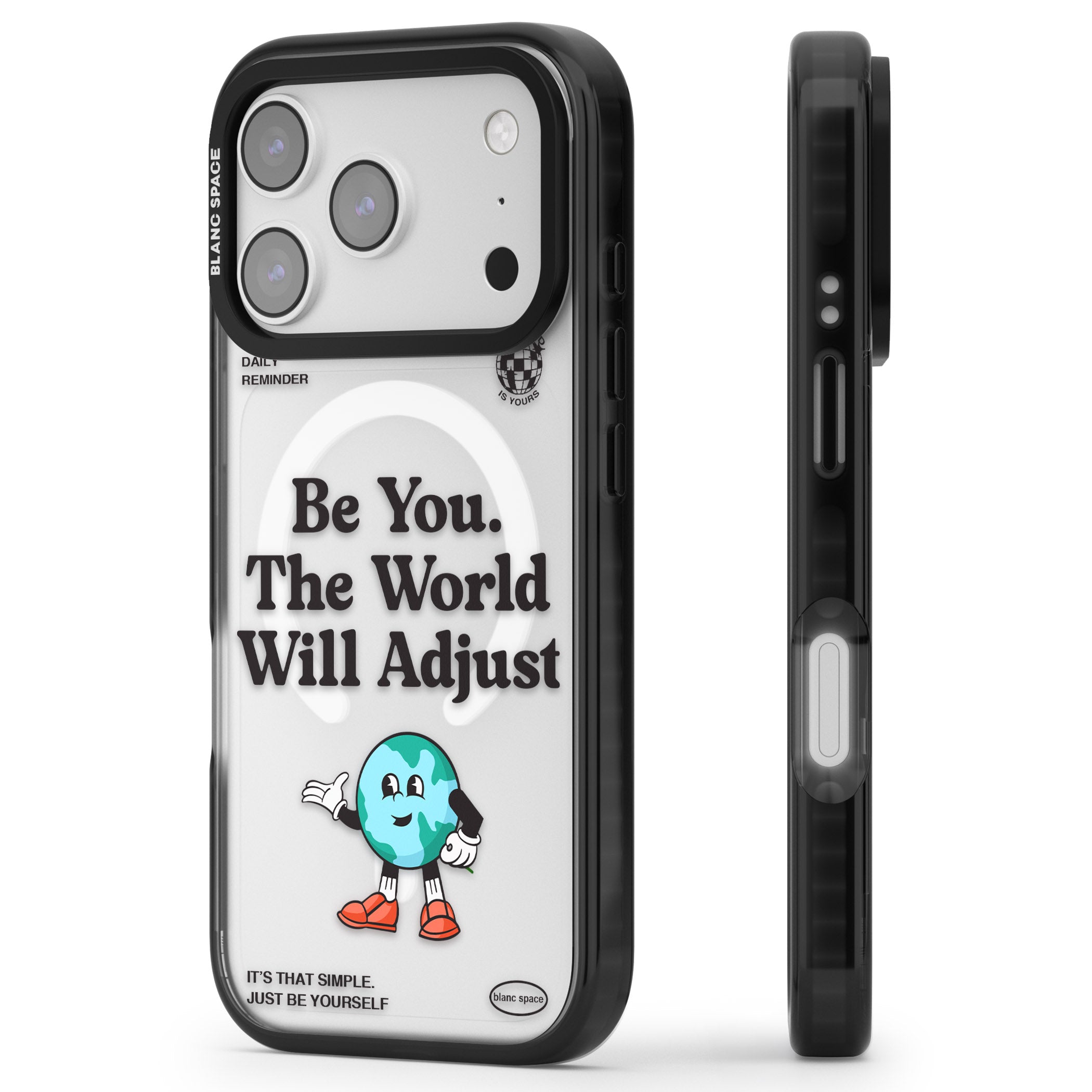 Be You The World Will Adjust iPhone 17 Pro Max Impact Pro Black Phone Case Side Profile