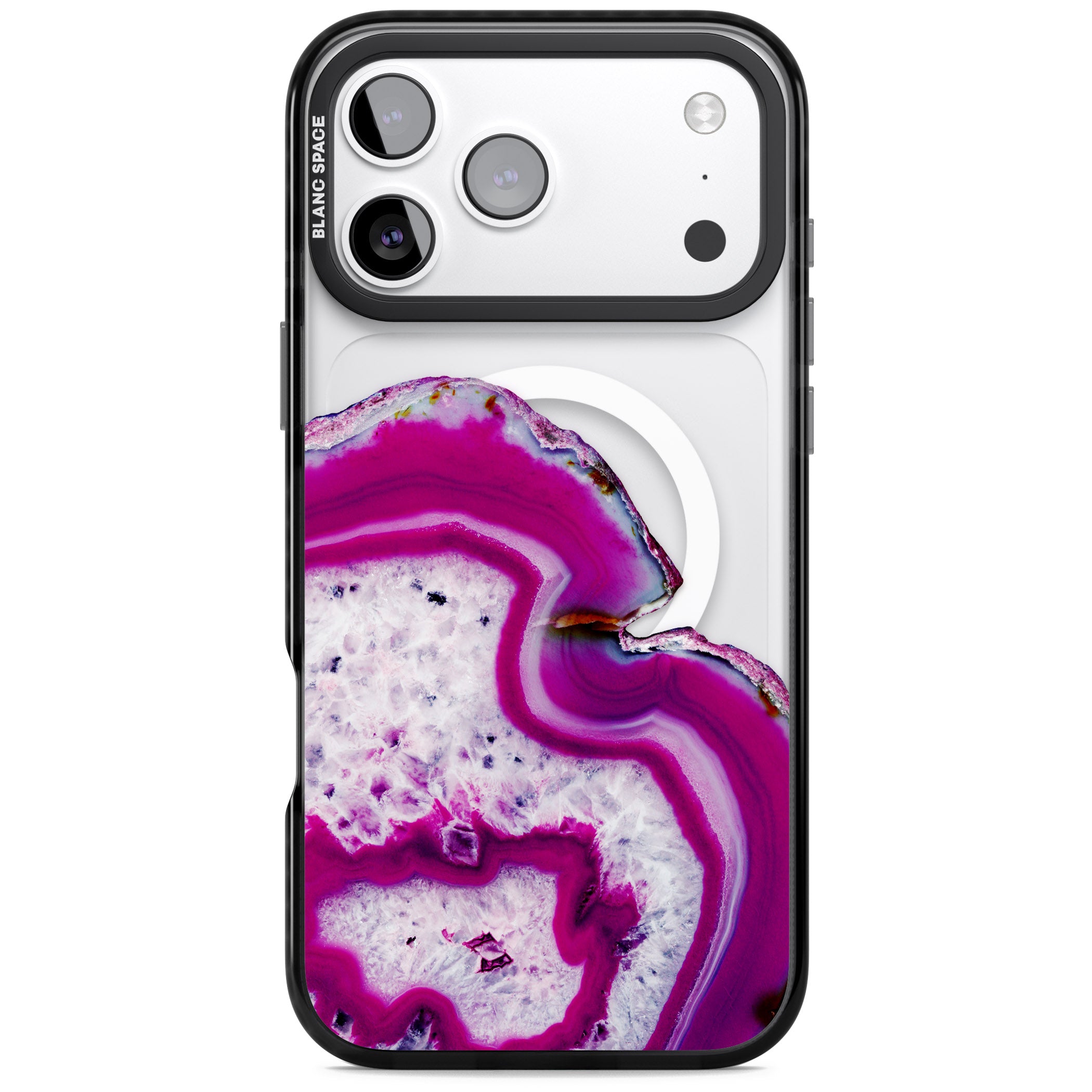 Violet Crystal Agate iPhone 17 Pro Max Impact Pro Black Phone Case