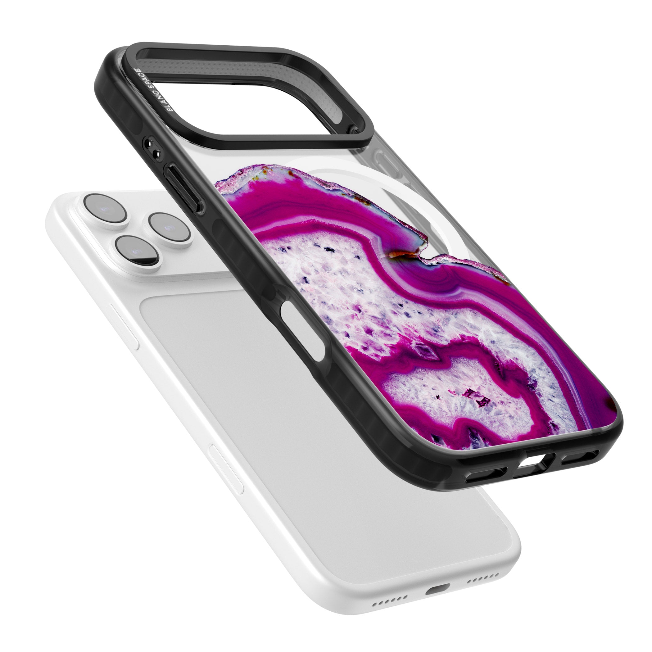 Violet Crystal Agate iPhone 17 Pro Max Impact Pro Black Phone Case Colours