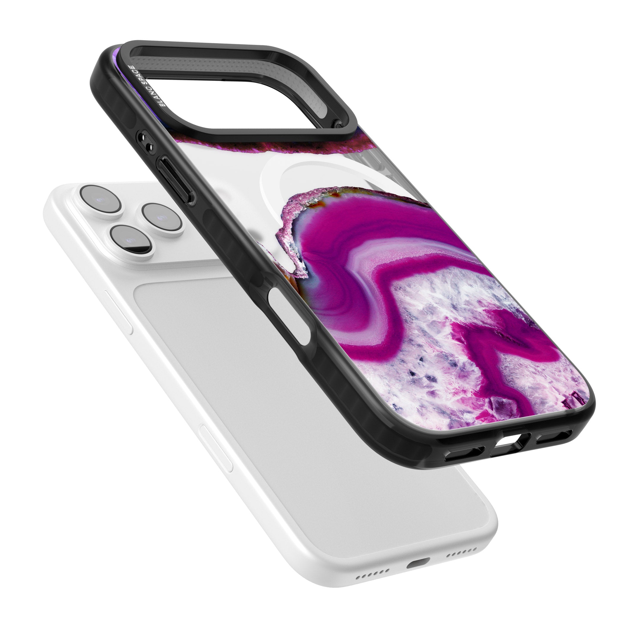 Amethyst Crystal Slice iPhone 17 Pro Max Impact Pro Black Phone Case Colours