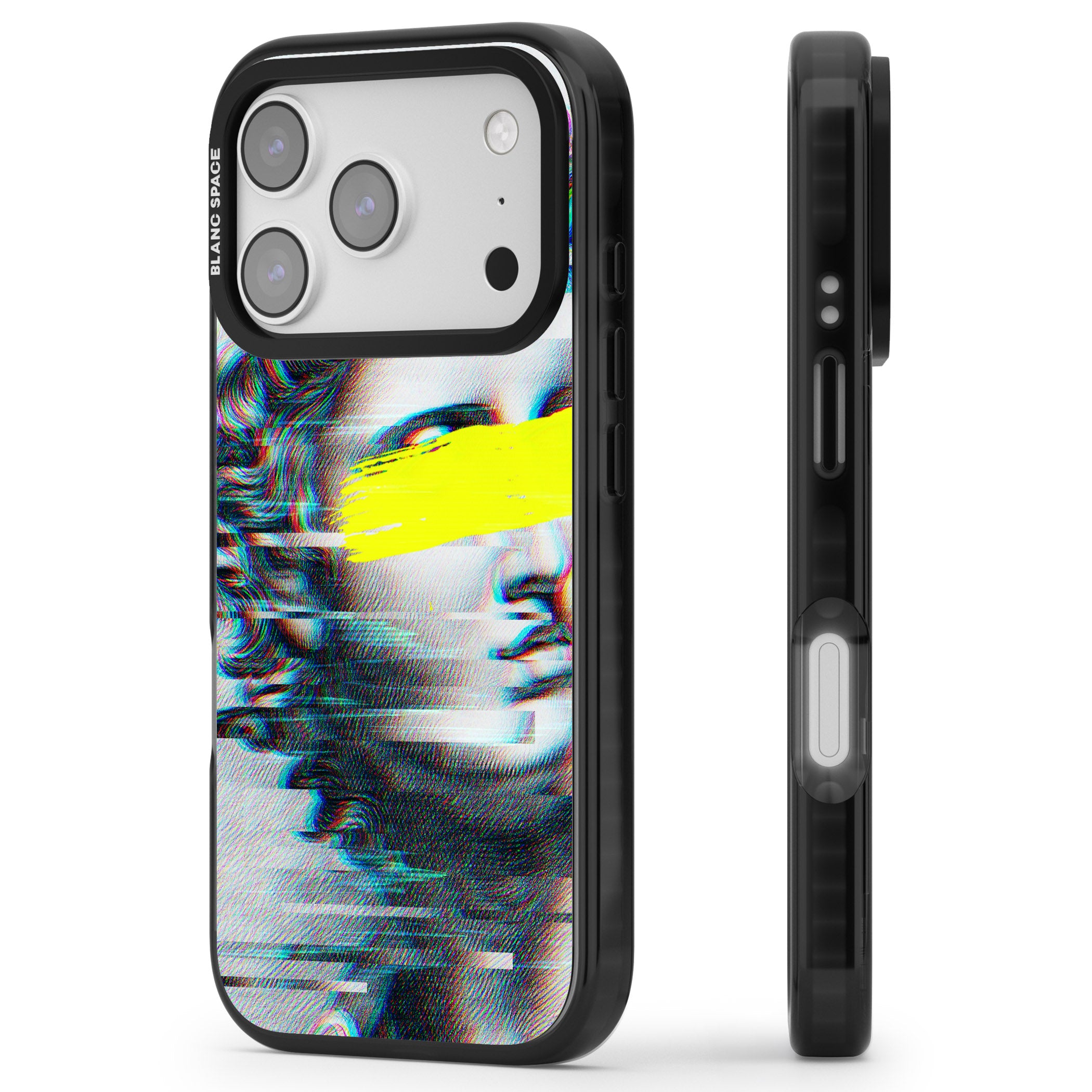 Glitched Fragment iPhone 17 Pro Max Impact Pro Black Phone Case Side Profile