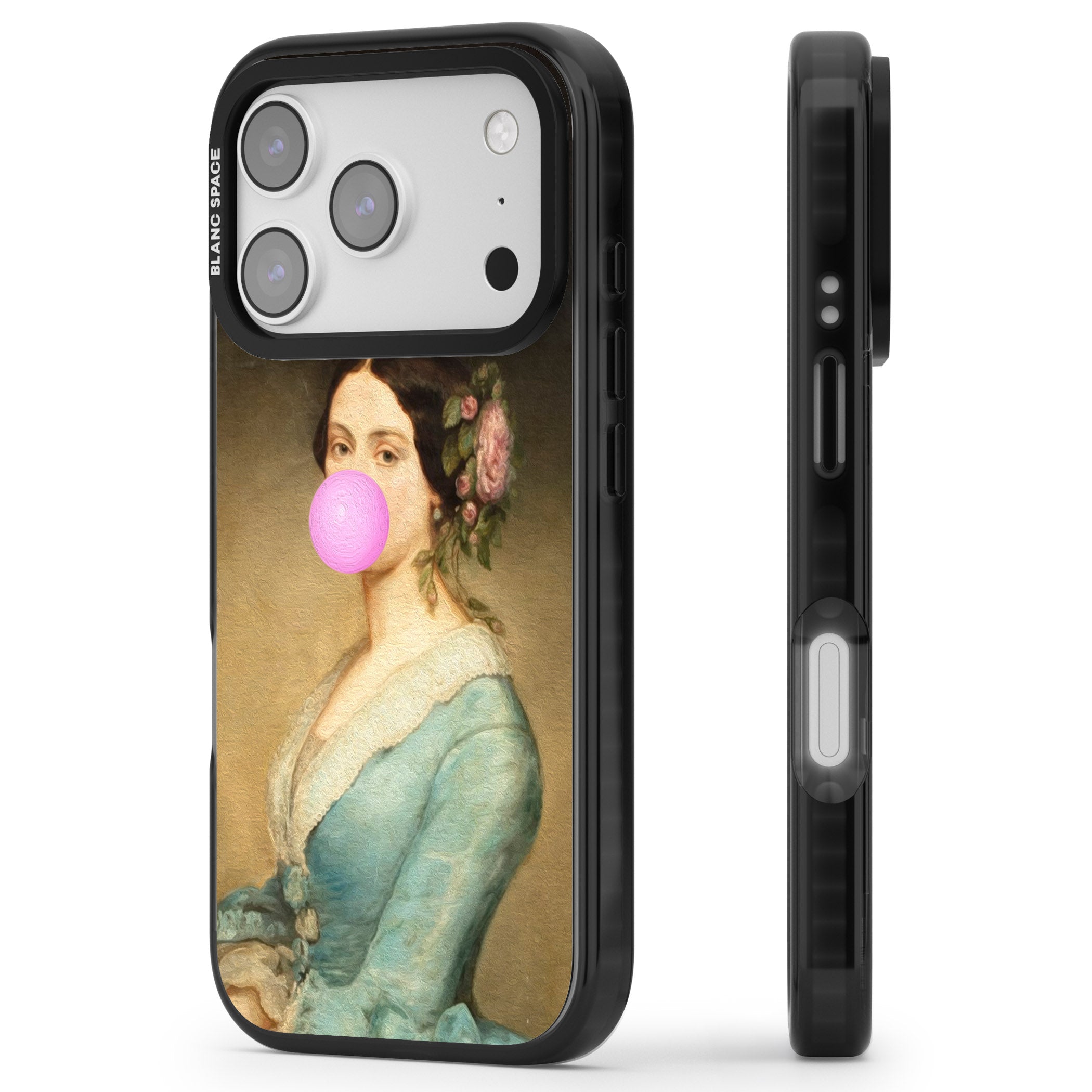 Bubblegum Renaissance iPhone 17 Pro Max Impact Pro Black Phone Case Side Profile