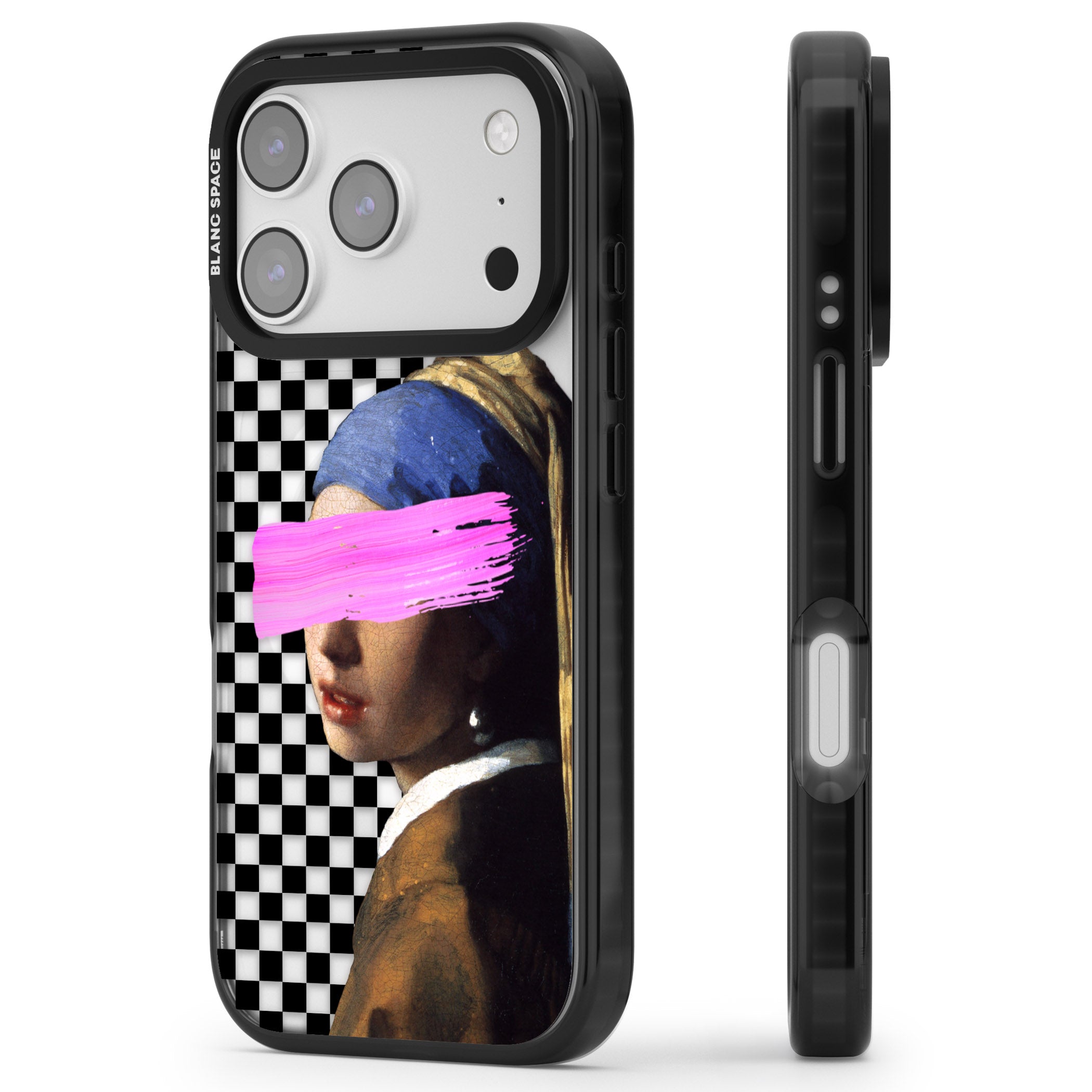 Abstract Pearl Girl iPhone 17 Pro Max Impact Pro Black Phone Case Side Profile