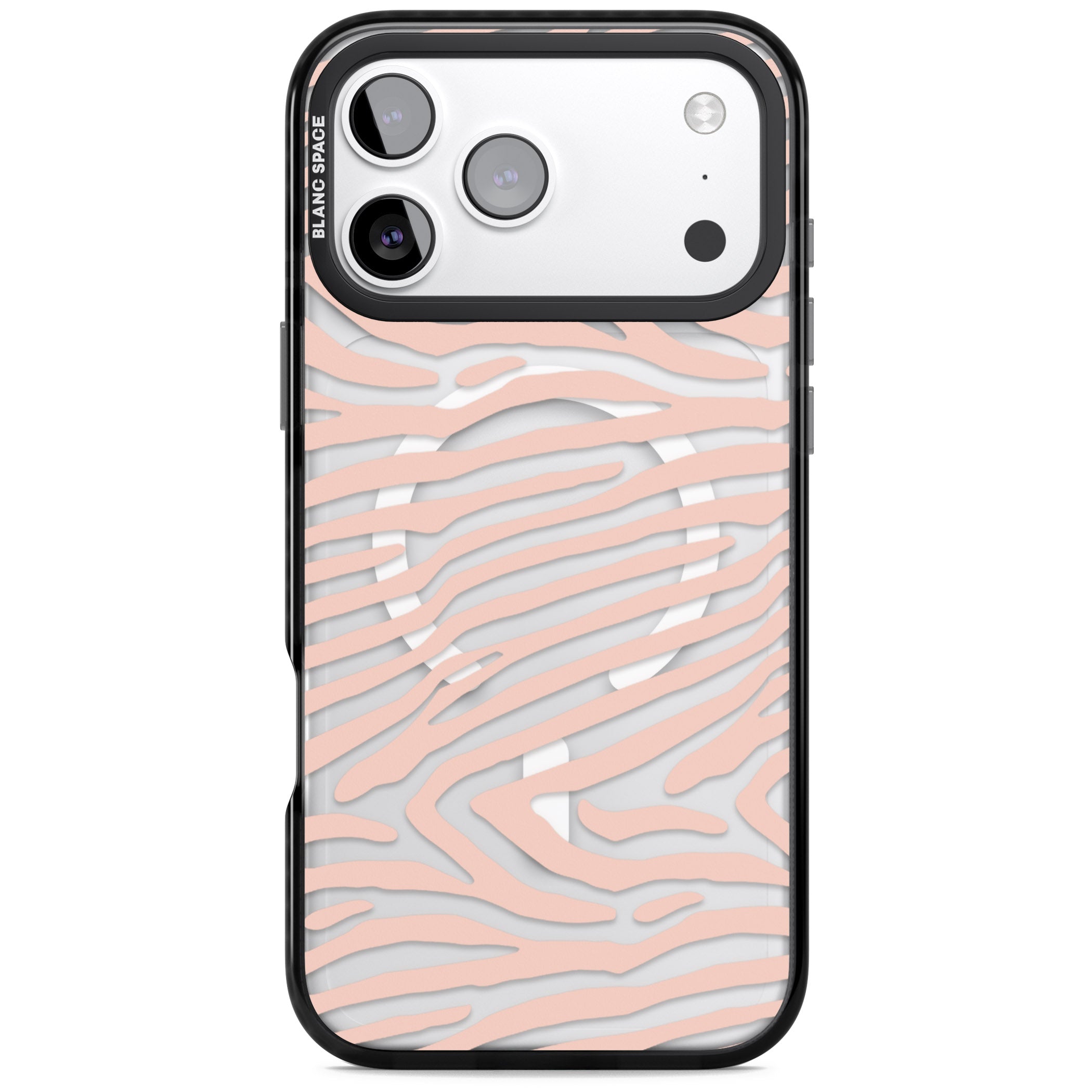 Horizontal Zebra Stripes Transparent Animal Print iPhone 17 Pro Max Impact Pro Black Phone Case