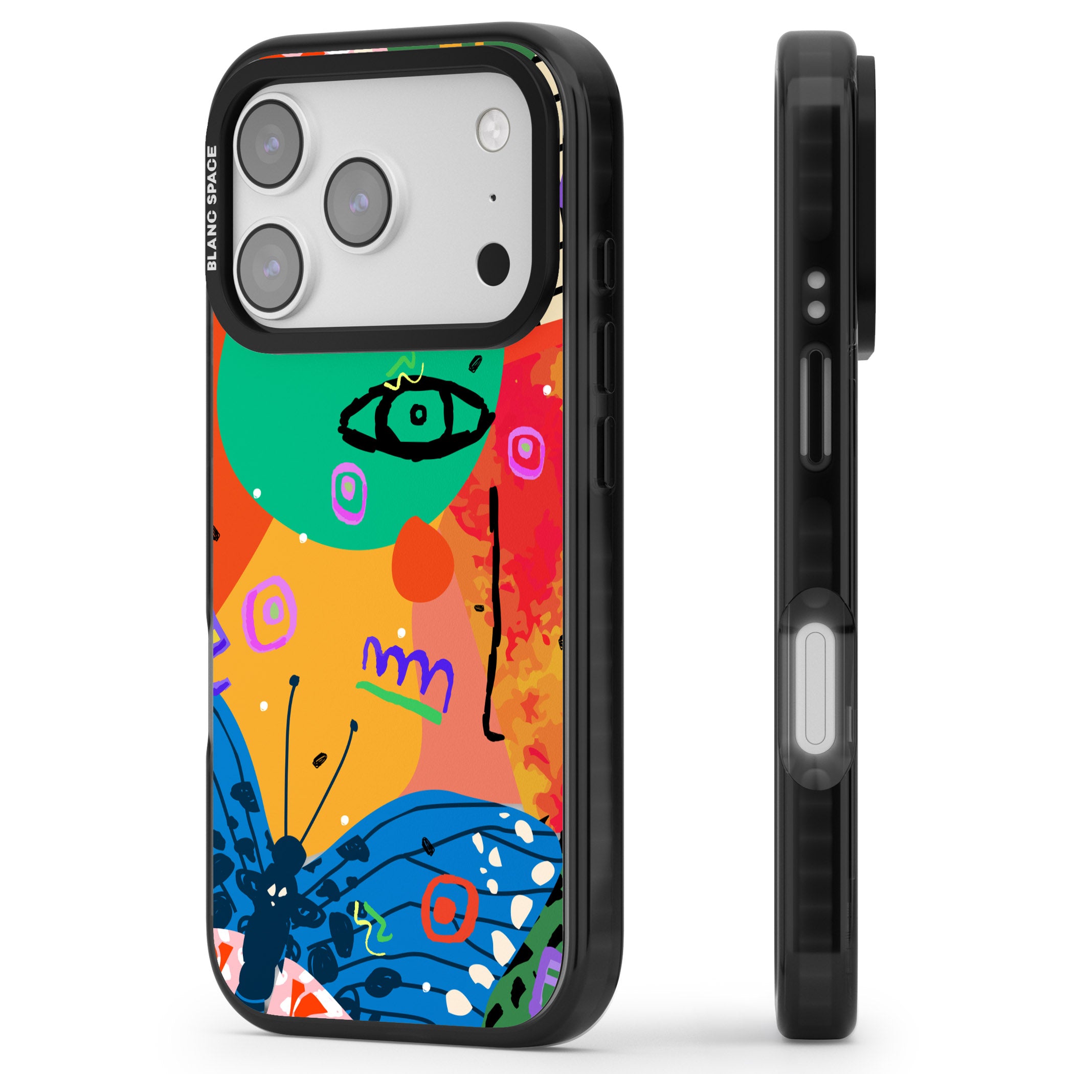 Abstract Butterfly iPhone 17 Pro Max Impact Pro Black Phone Case Side Profile