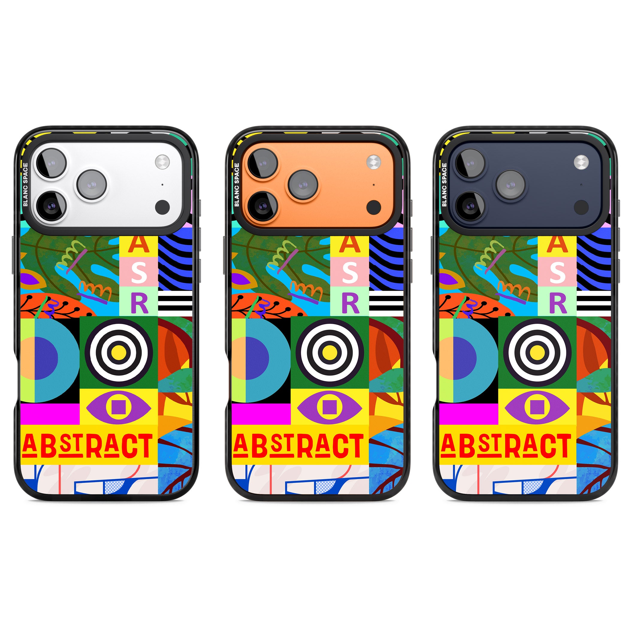 Abstract Pattern Patchwork iPhone 17 Pro Impact Pro Black Phone Case APT Impact Protection