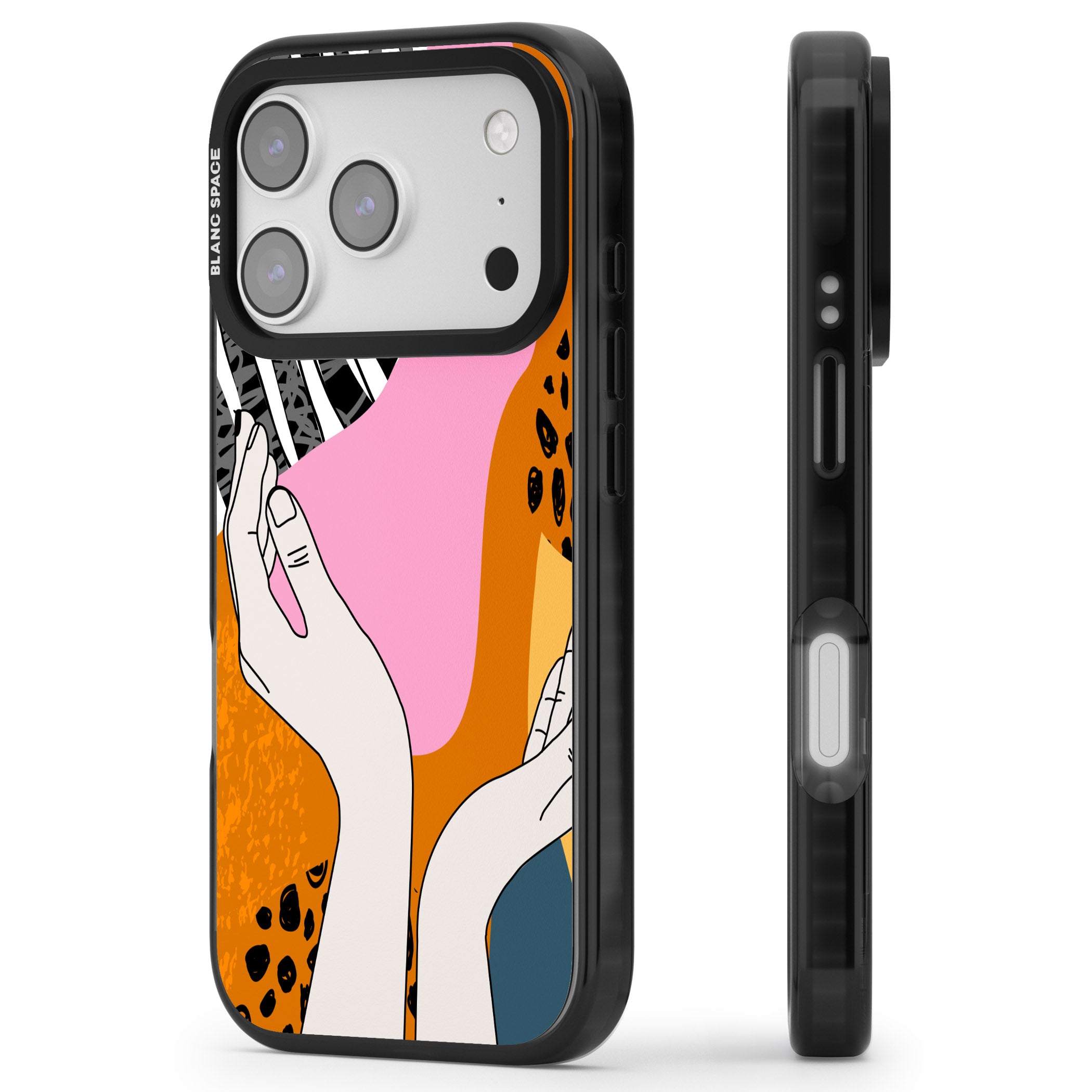 Abstract Vibes iPhone 17 Pro Max Impact Pro Black Phone Case Side Profile