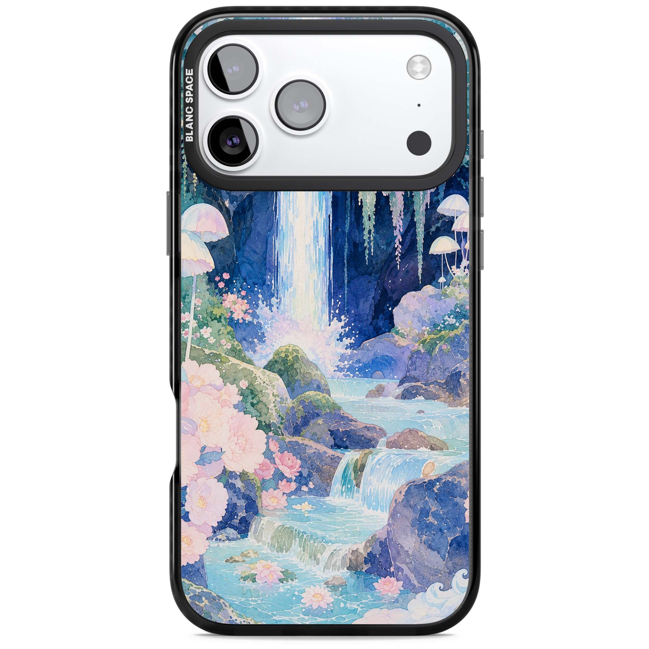 Mystic Waterfall art iPhone case | Black Impact Magsafe case for iPhone 17 Pro, iPhone 17 Pro Max