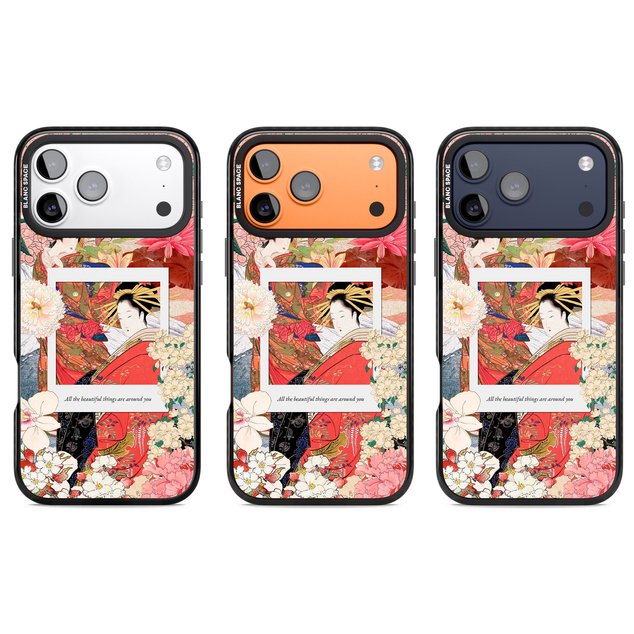 Woodblock Geisha iPhone 17 Pro Impact Pro Black Phone Case APT Impact Protection