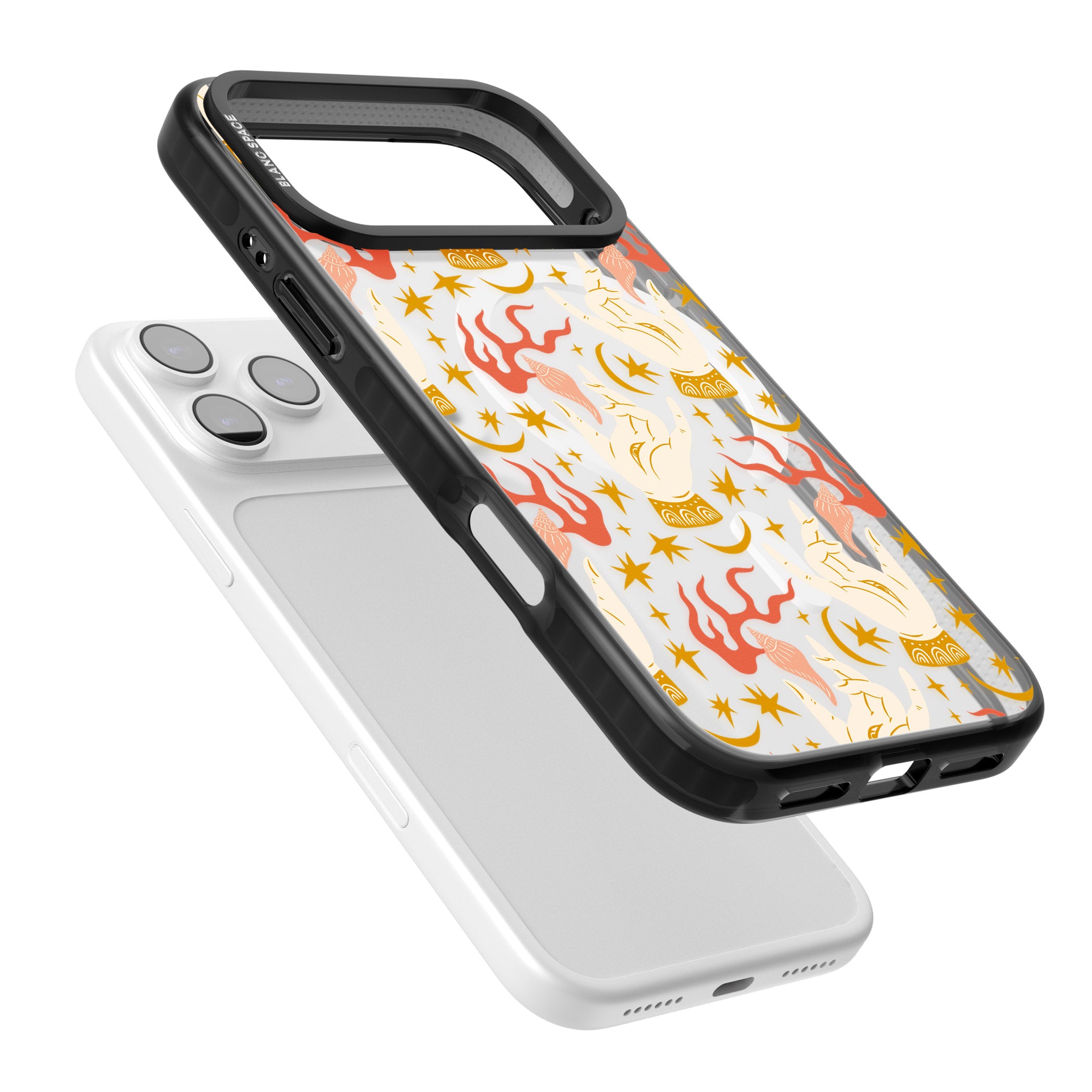 Hand Watcher Pattern iPhone 17 Pro Max Impact Pro Black Phone Case Colours