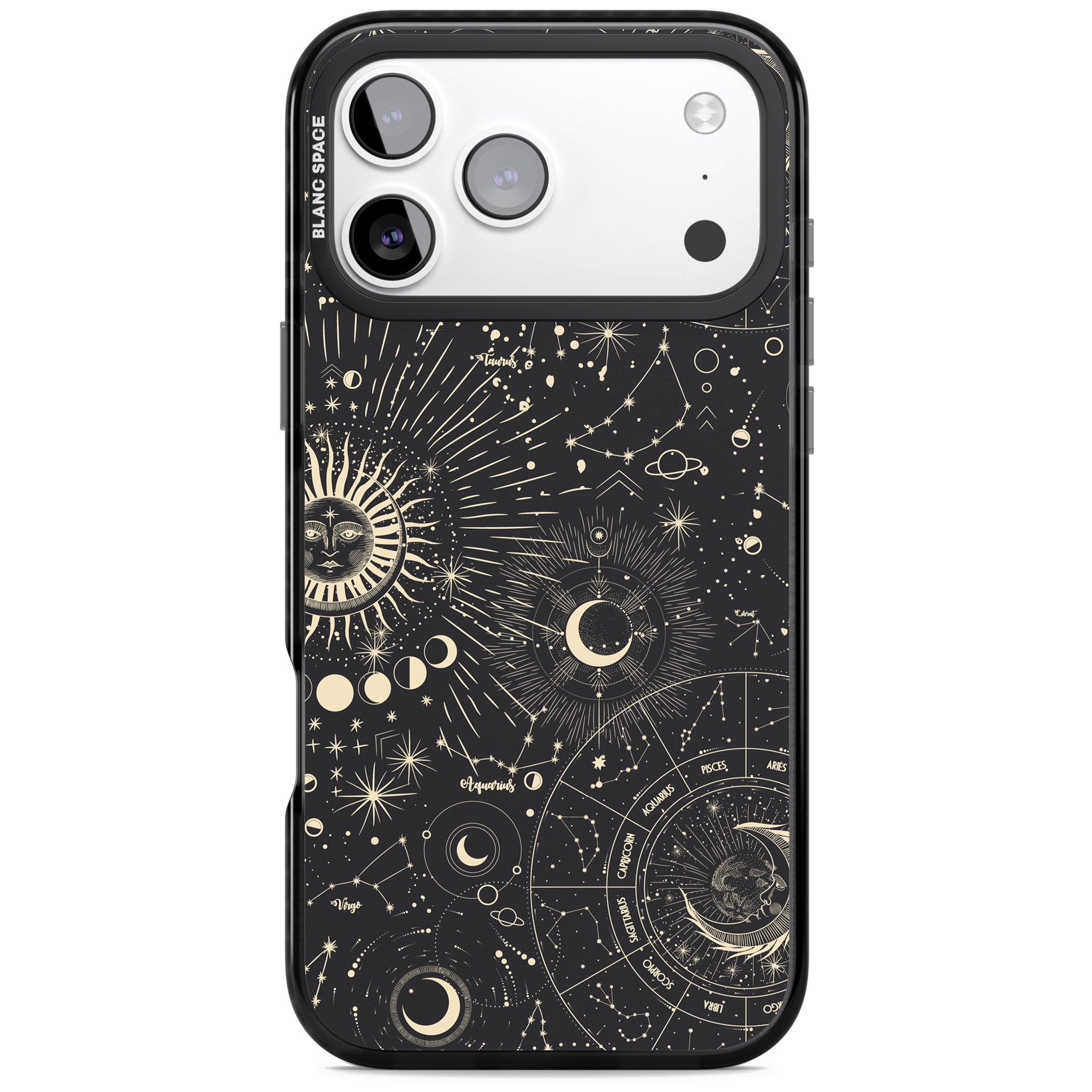 Suns & Zodiac Celestial Chart iPhone 17 Pro Max Impact Pro Black Phone Case