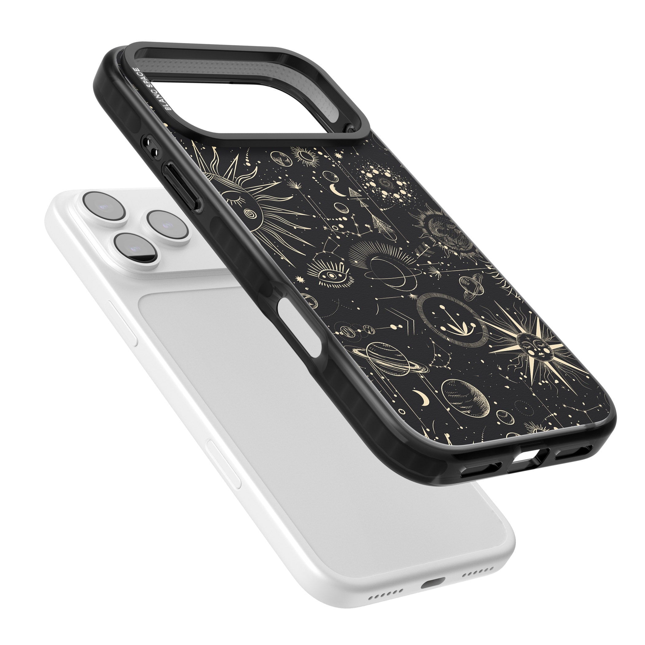 Cosmic Suns And Planets iPhone 17 Pro Max Impact Pro Black Phone Case Colours