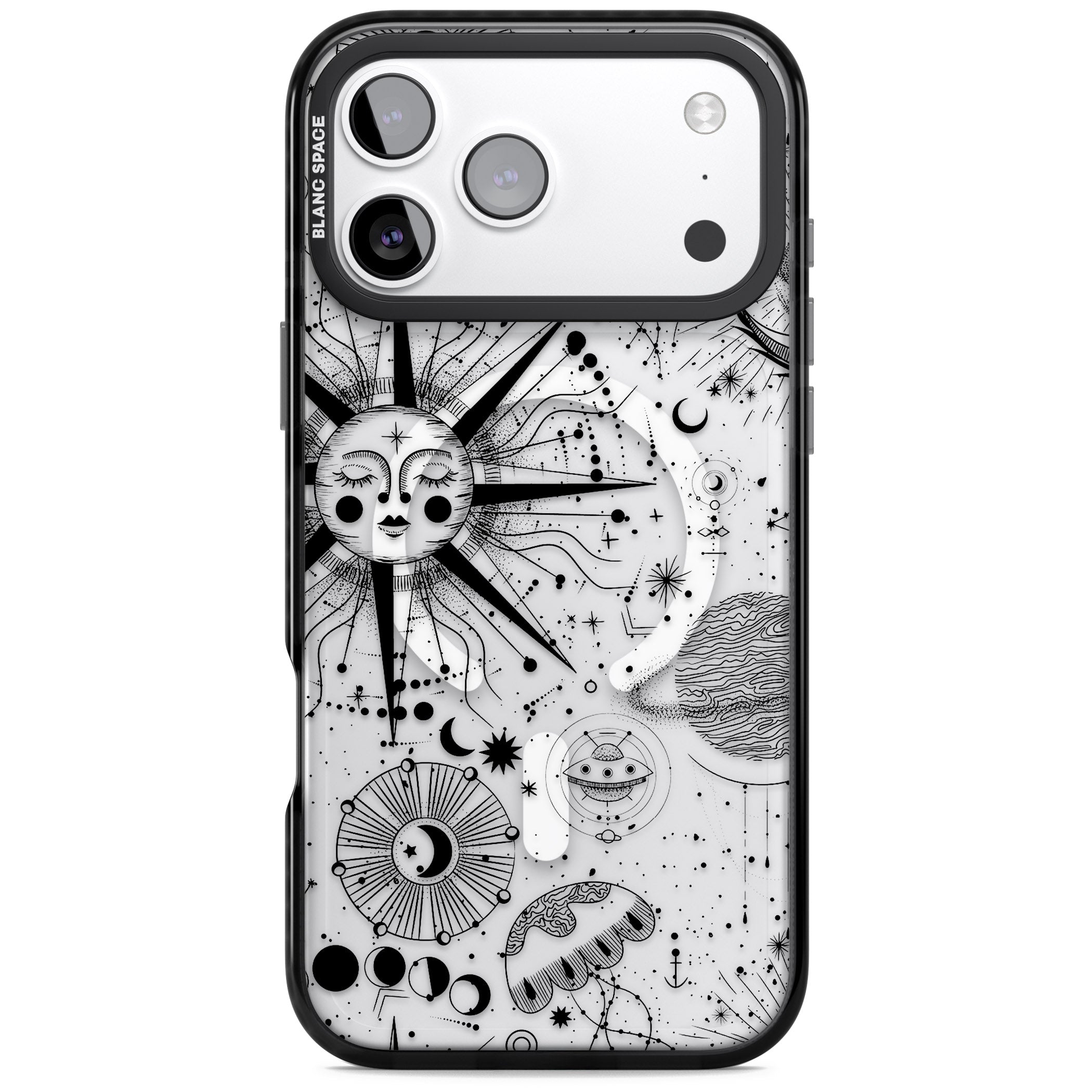 Cosmic Sun Zodiac iPhone 17 Pro Max Impact Pro Black Phone Case
