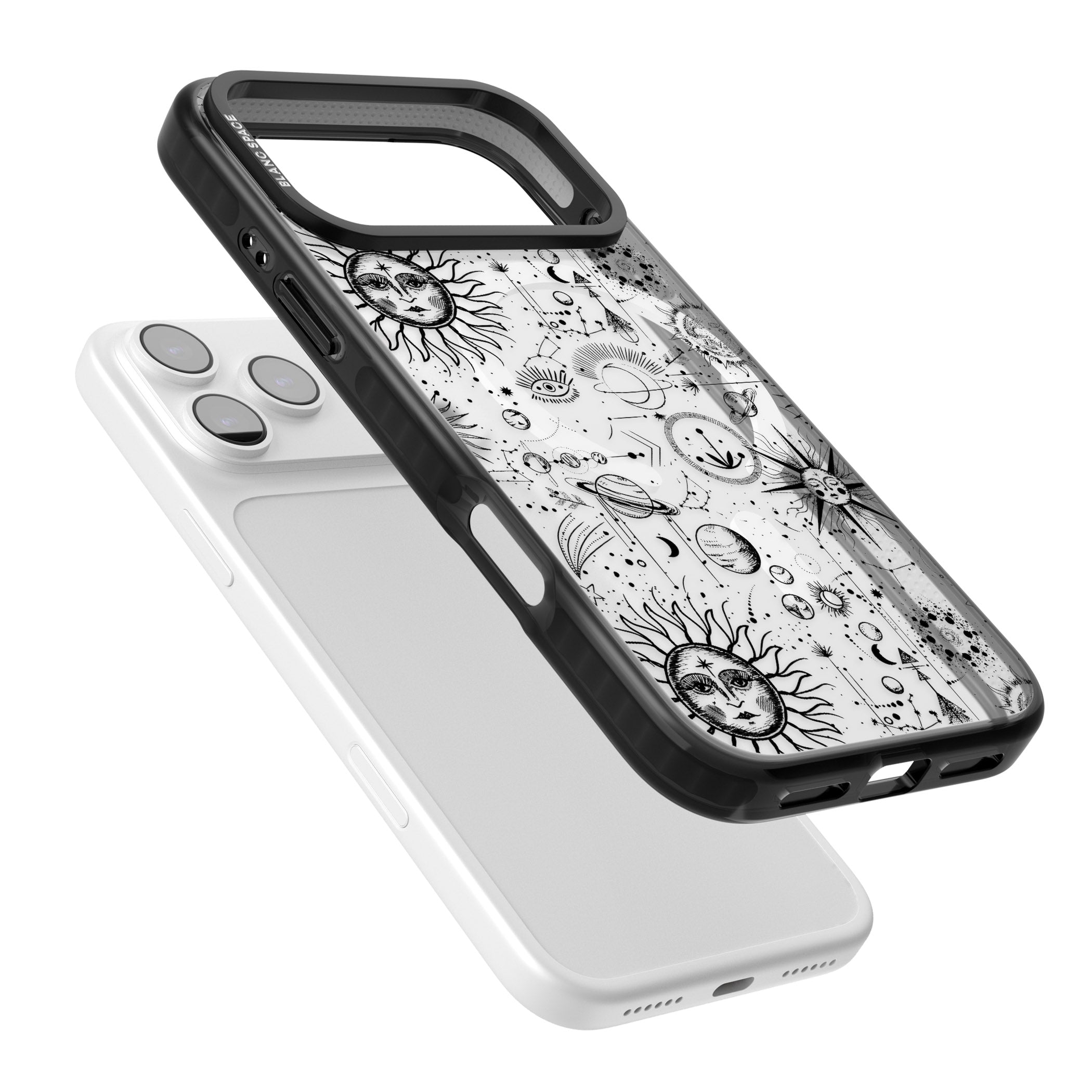Cosmic Sun & Planets Zodiac iPhone 17 Pro Max Impact Pro Black Phone Case Colours