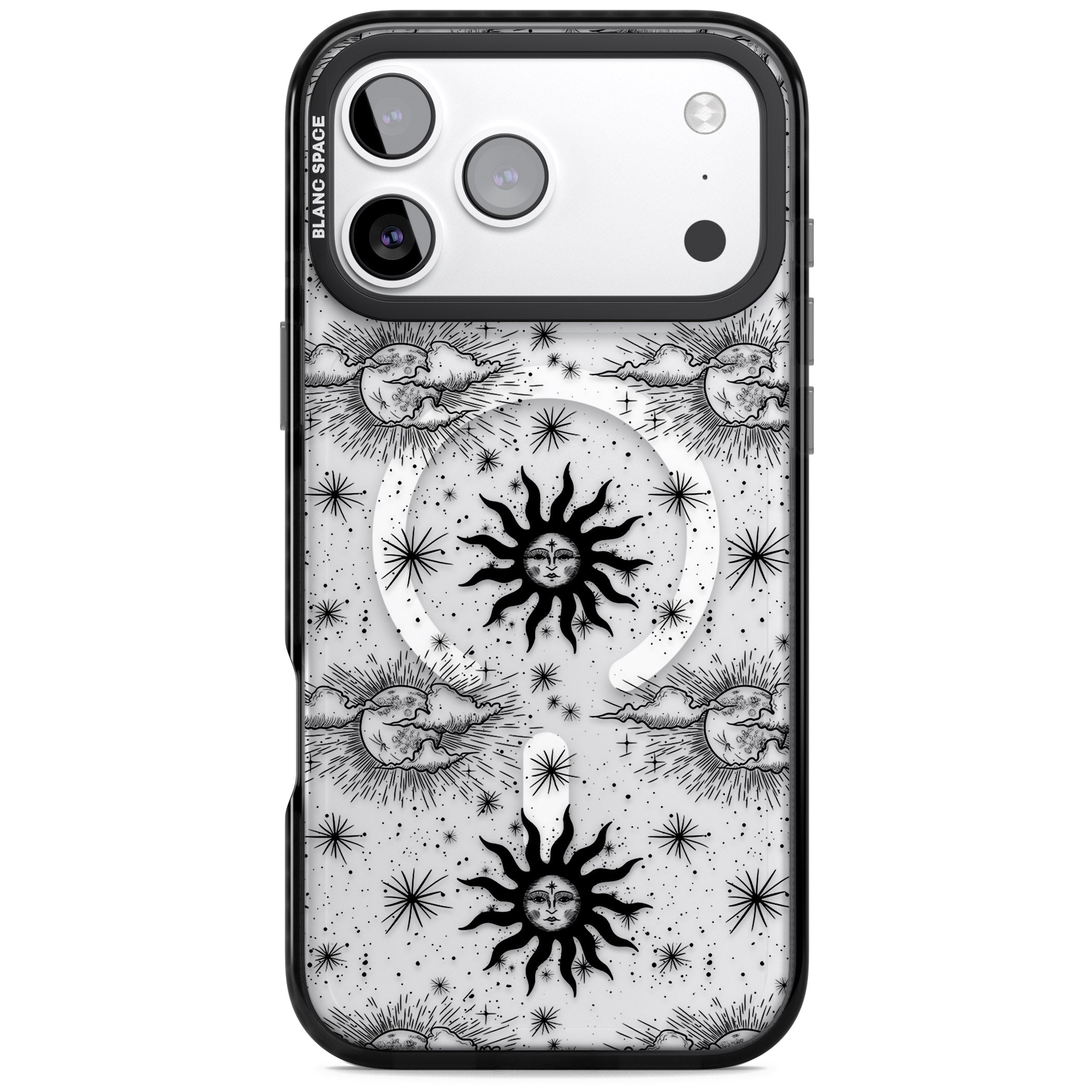 Vintage Sun & Moon iPhone 17 Pro Max Impact Pro Black Phone Case