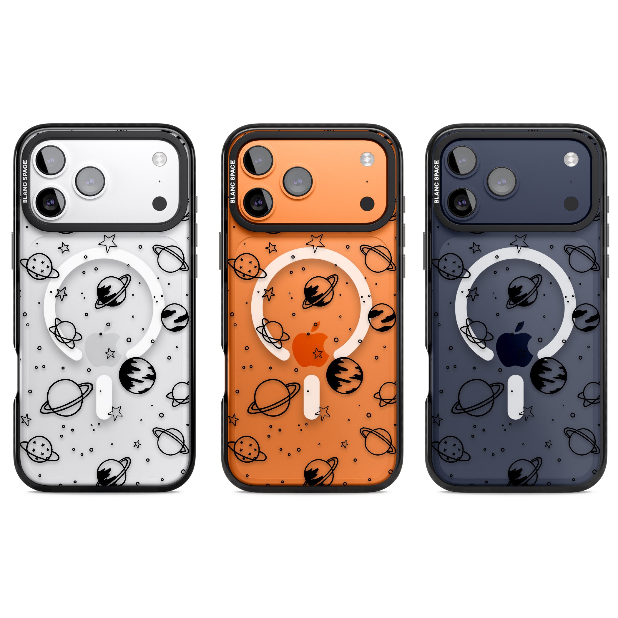 Cosmic Sketch Black Clear iPhone 17 Pro Impact Pro Black Phone Case APT Impact Protection