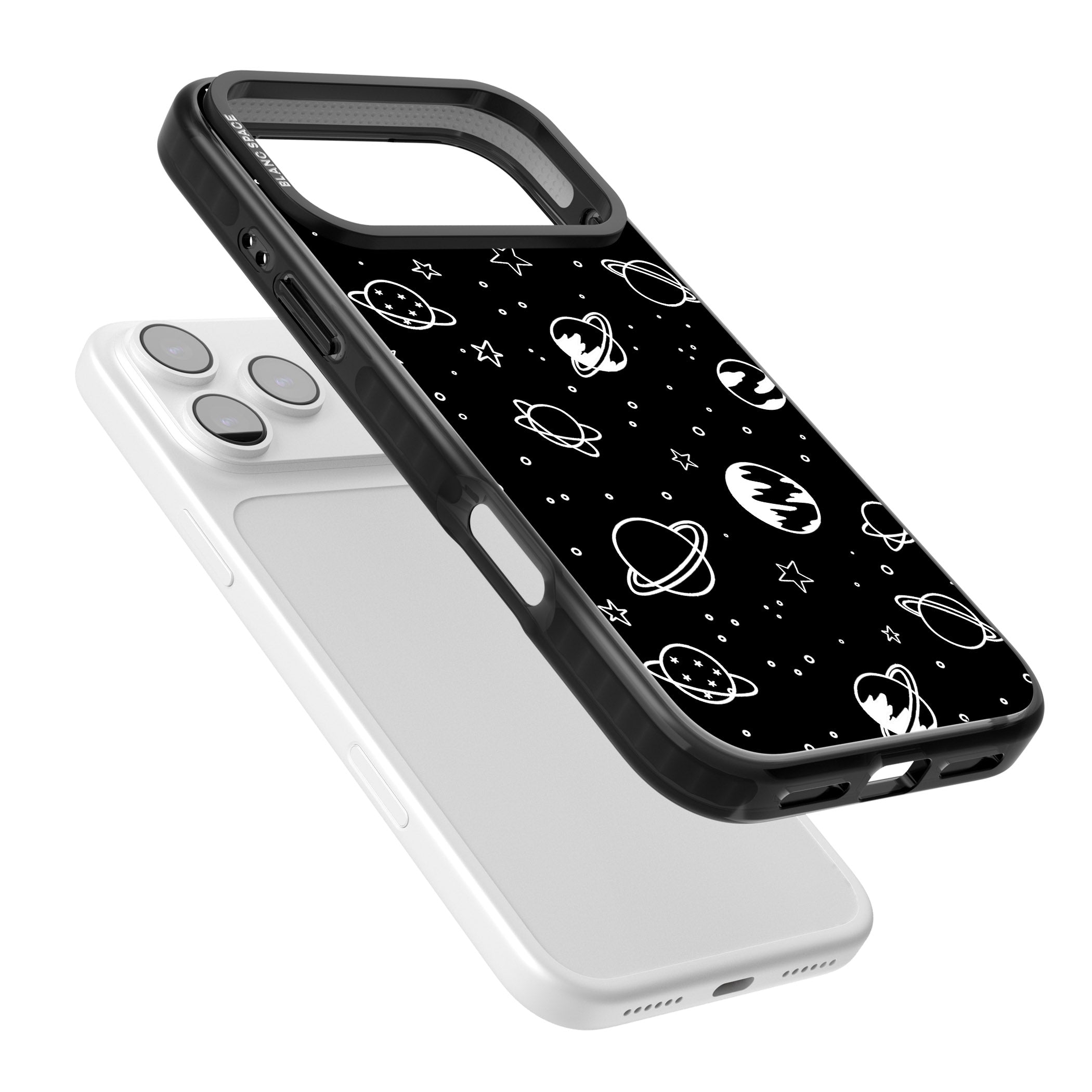 Cosmic Sketch White Black iPhone 17 Pro Max Impact Pro Black Phone Case Colours