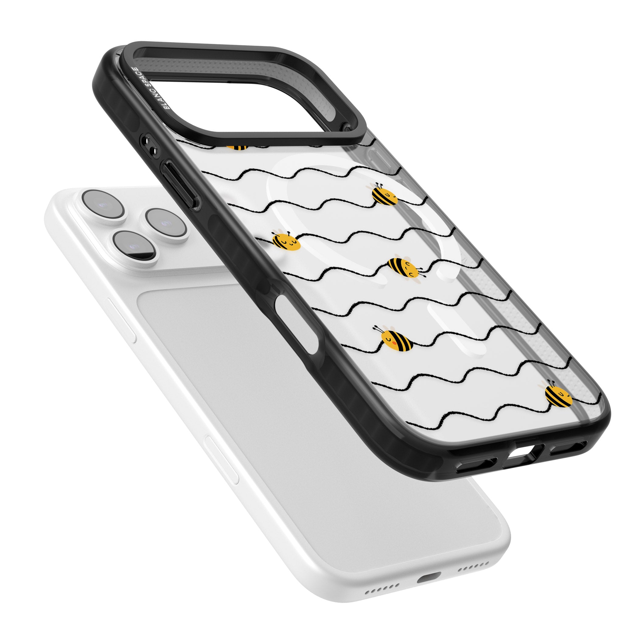 Bee Wave Pattern iPhone 17 Pro Max Impact Pro Black Phone Case Colours