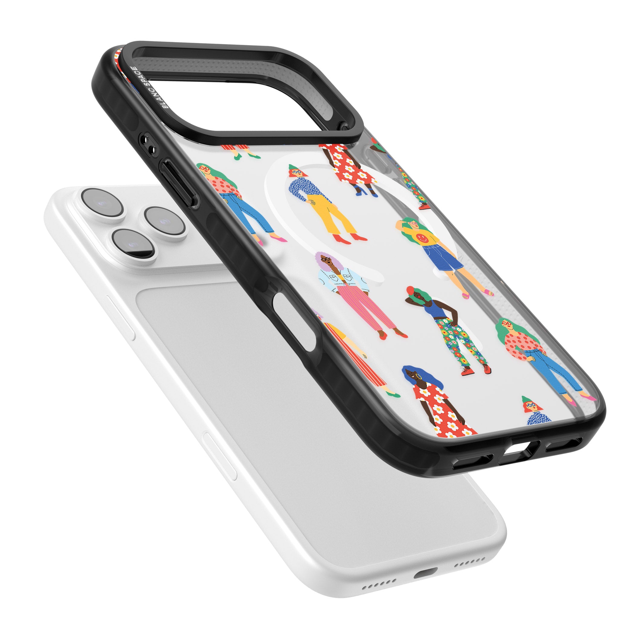 Girls Pattern iPhone 17 Pro Max Impact Pro Black Phone Case Colours
